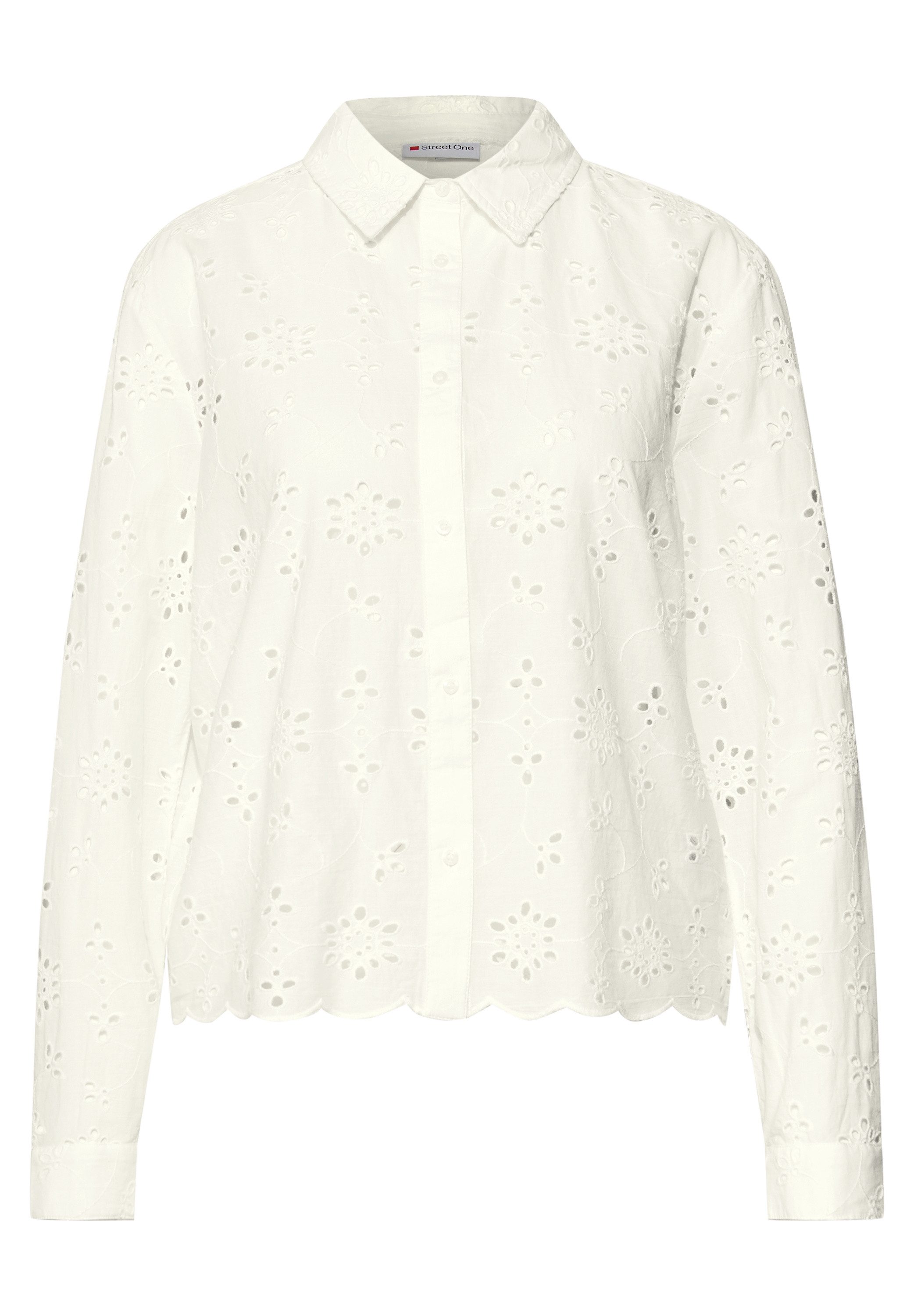 STREET ONE Overhemdblouse met broderie anglaise
