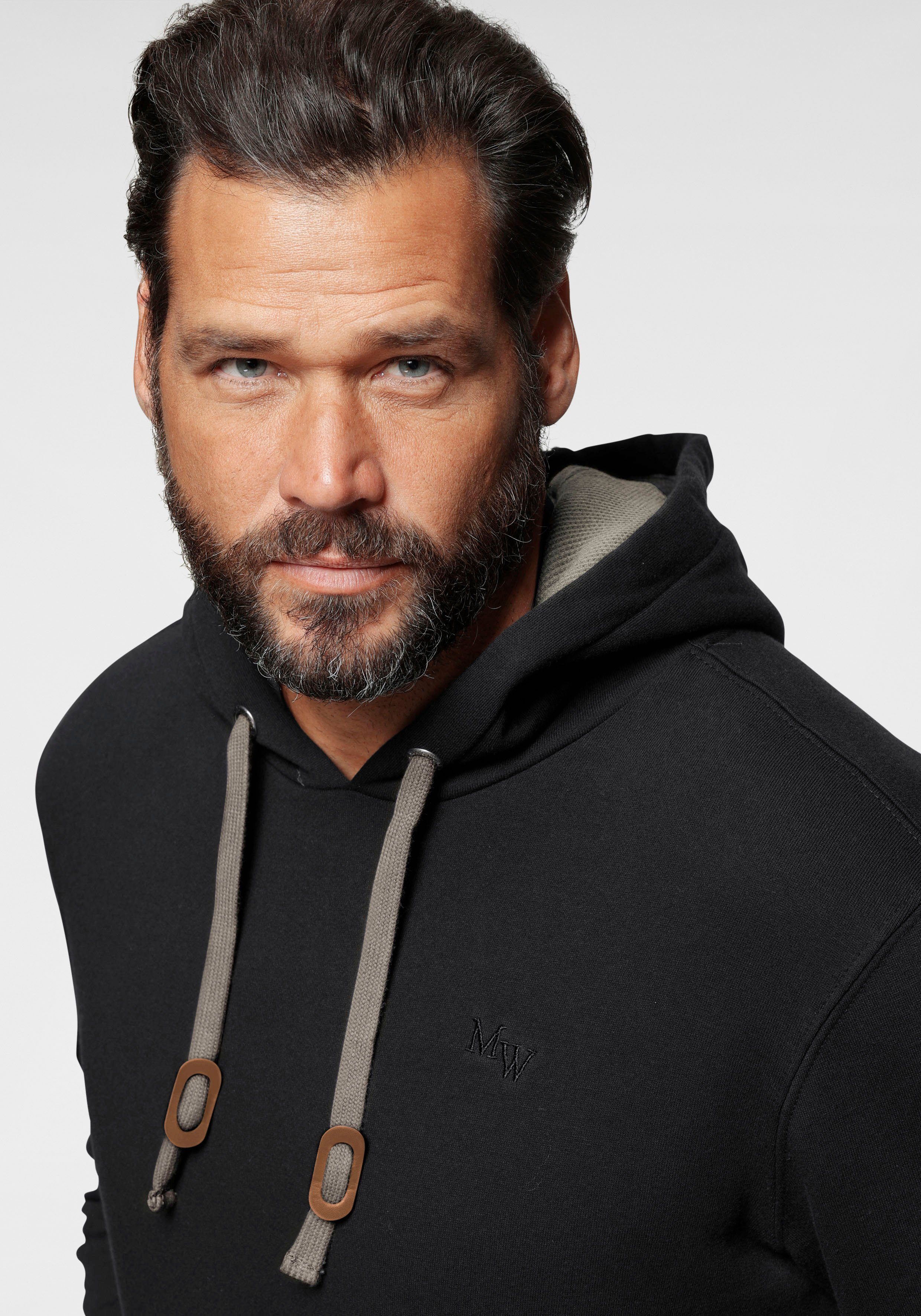 Man's World Hoodie lange mouwen, losse pasvorm, effen, met capuchon