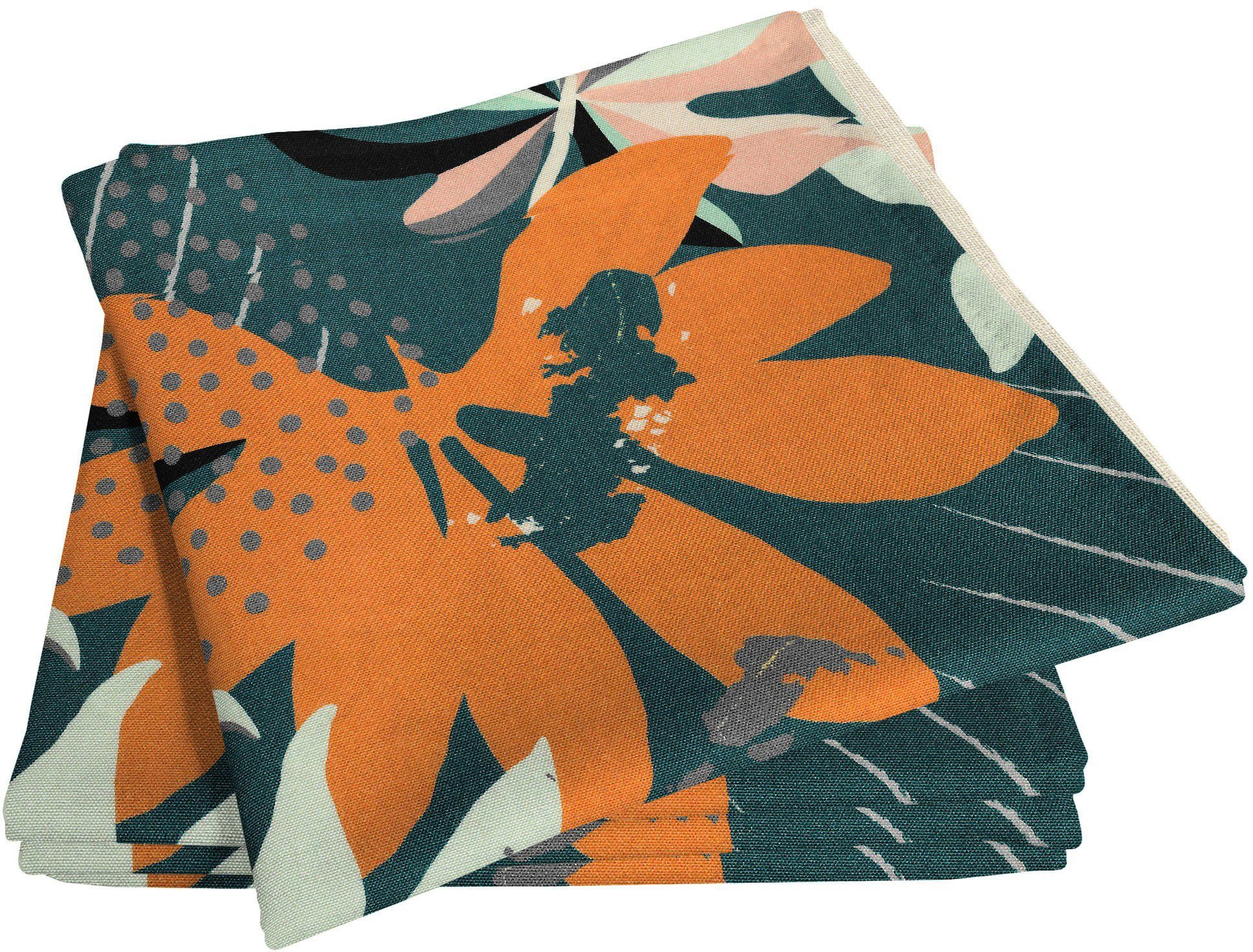 Adam Stoffen servet Jungle GOTS organic, gecertificeerd door CERES 0242 Made in Germany (4 stuks)