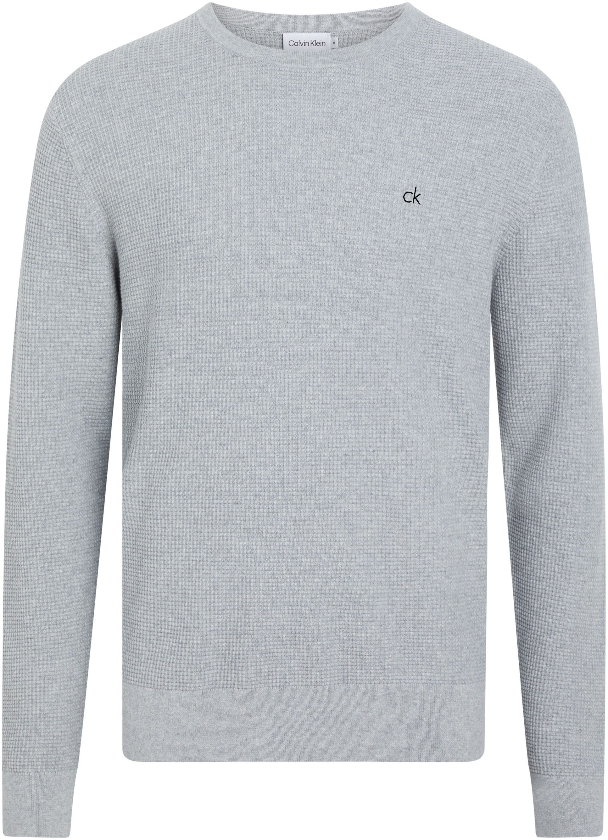 Calvin Klein Trui met ronde hals WAFFLE STRUCTURE SWEATER