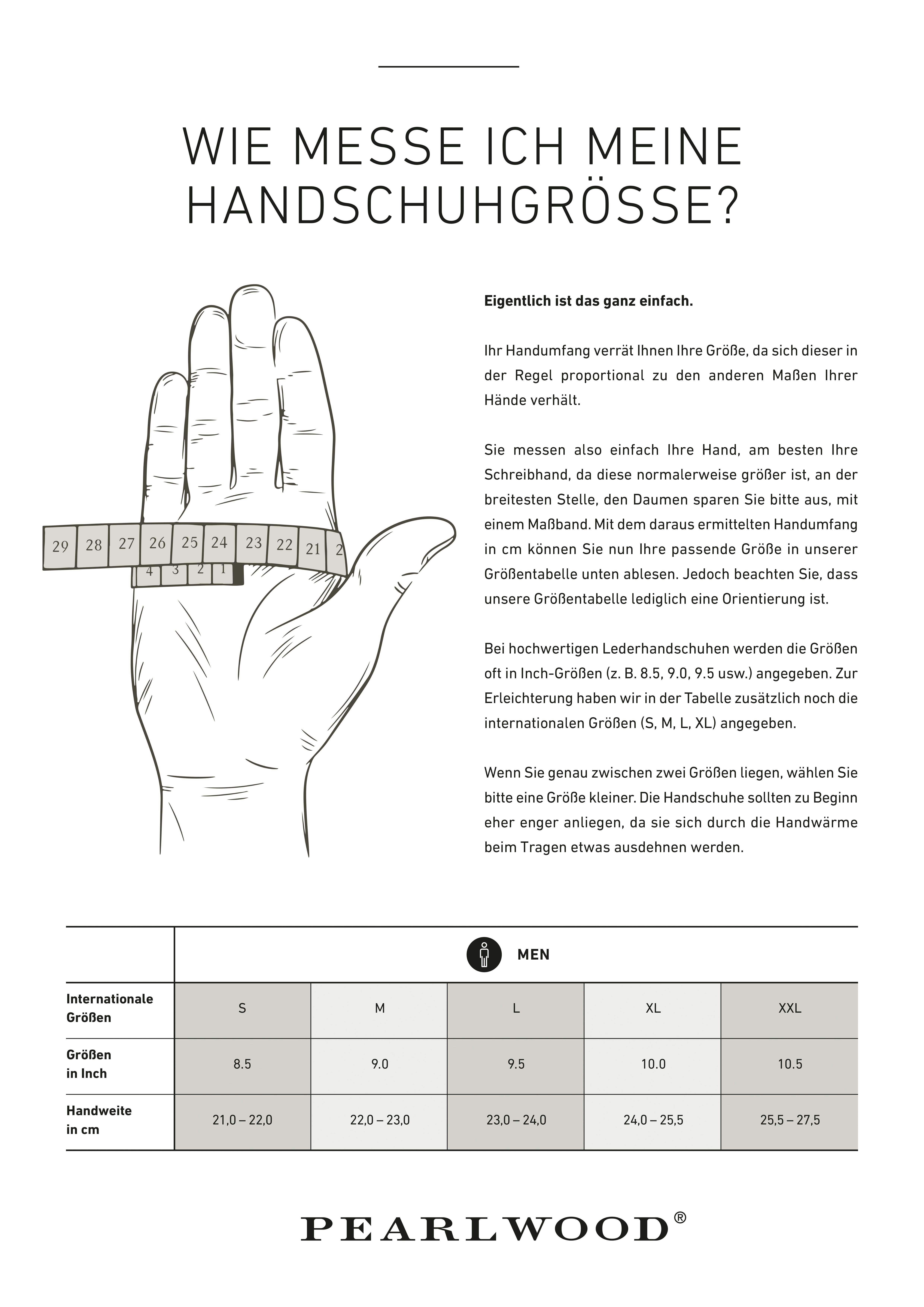 PEARLWOOD Leren handschoenen Jackson decoratieve naden