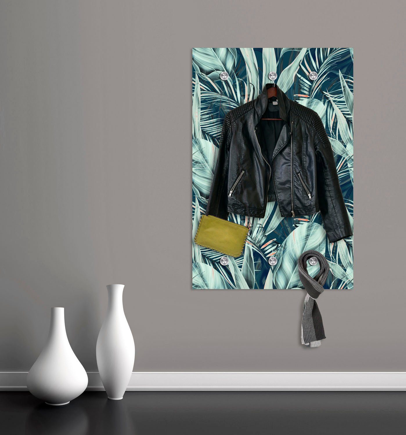 queence Kapstok Junglekleur met 6 haken, 80 x 120 cm