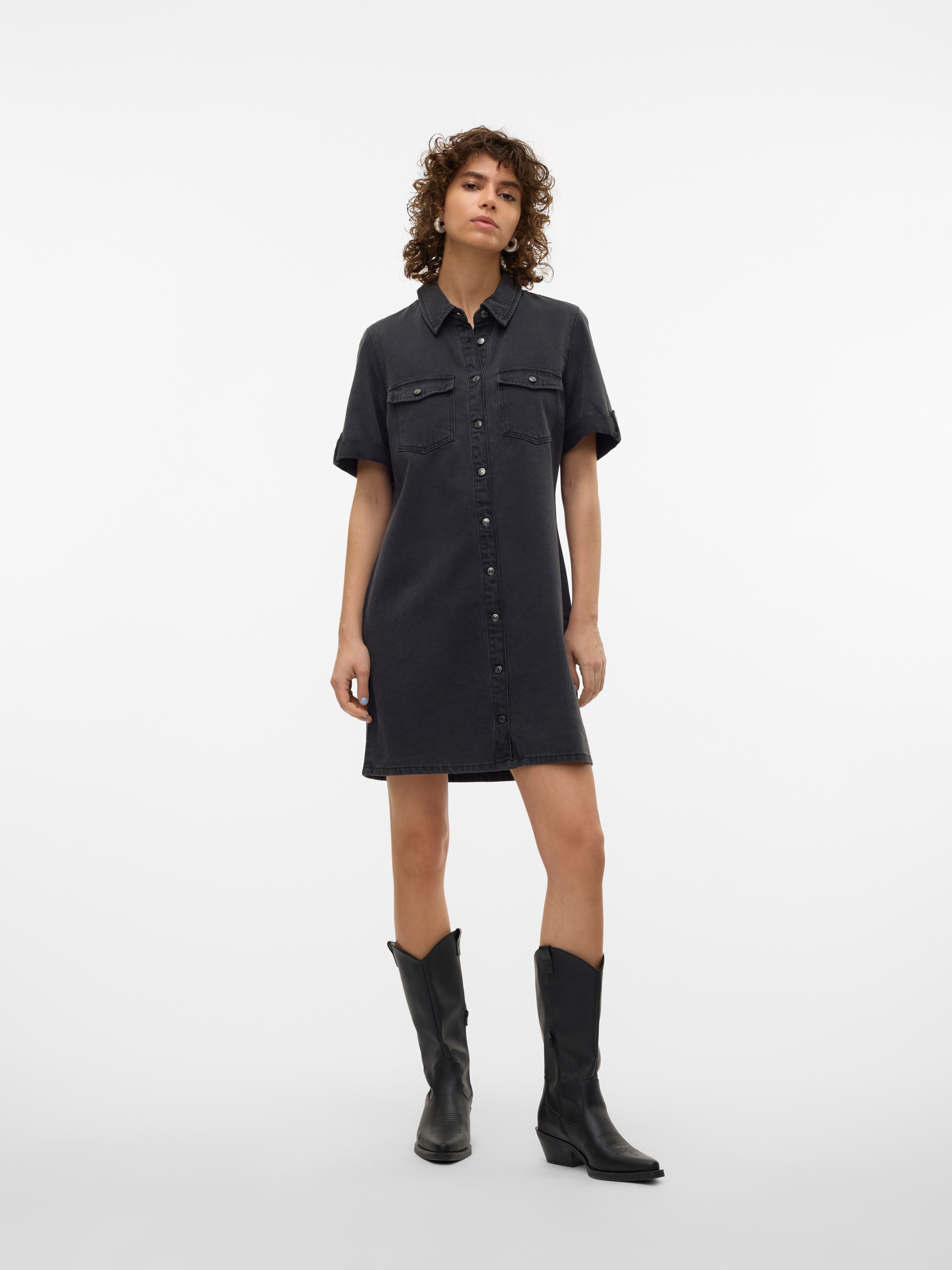 Vero Moda Jeans jurk VMJENNIE SS SHORT DENIM DRESS NOOS