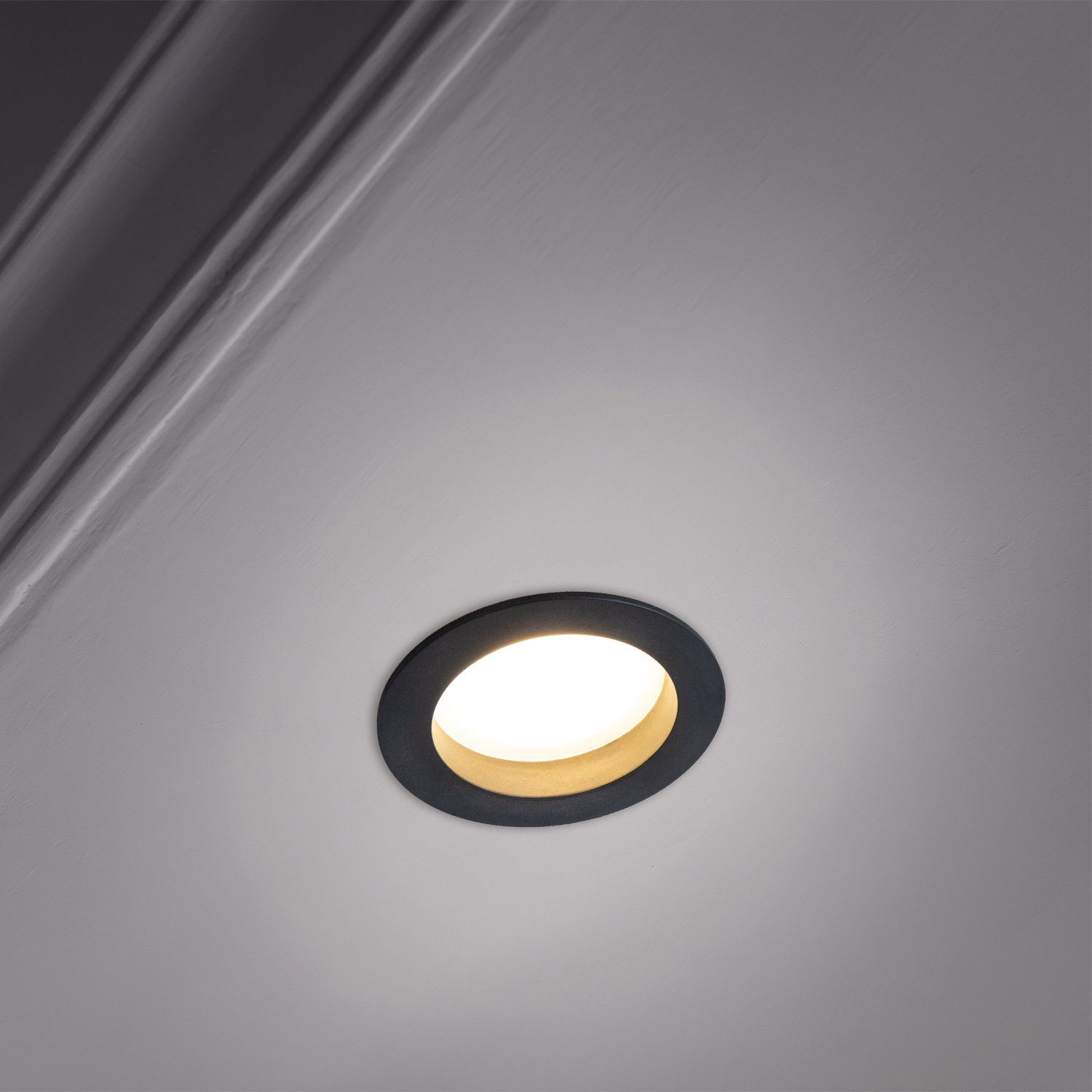 Paco Home Inbouwlamp Senta LED inbouwspot LED spot spotlight vlak 3-delige set 3000K