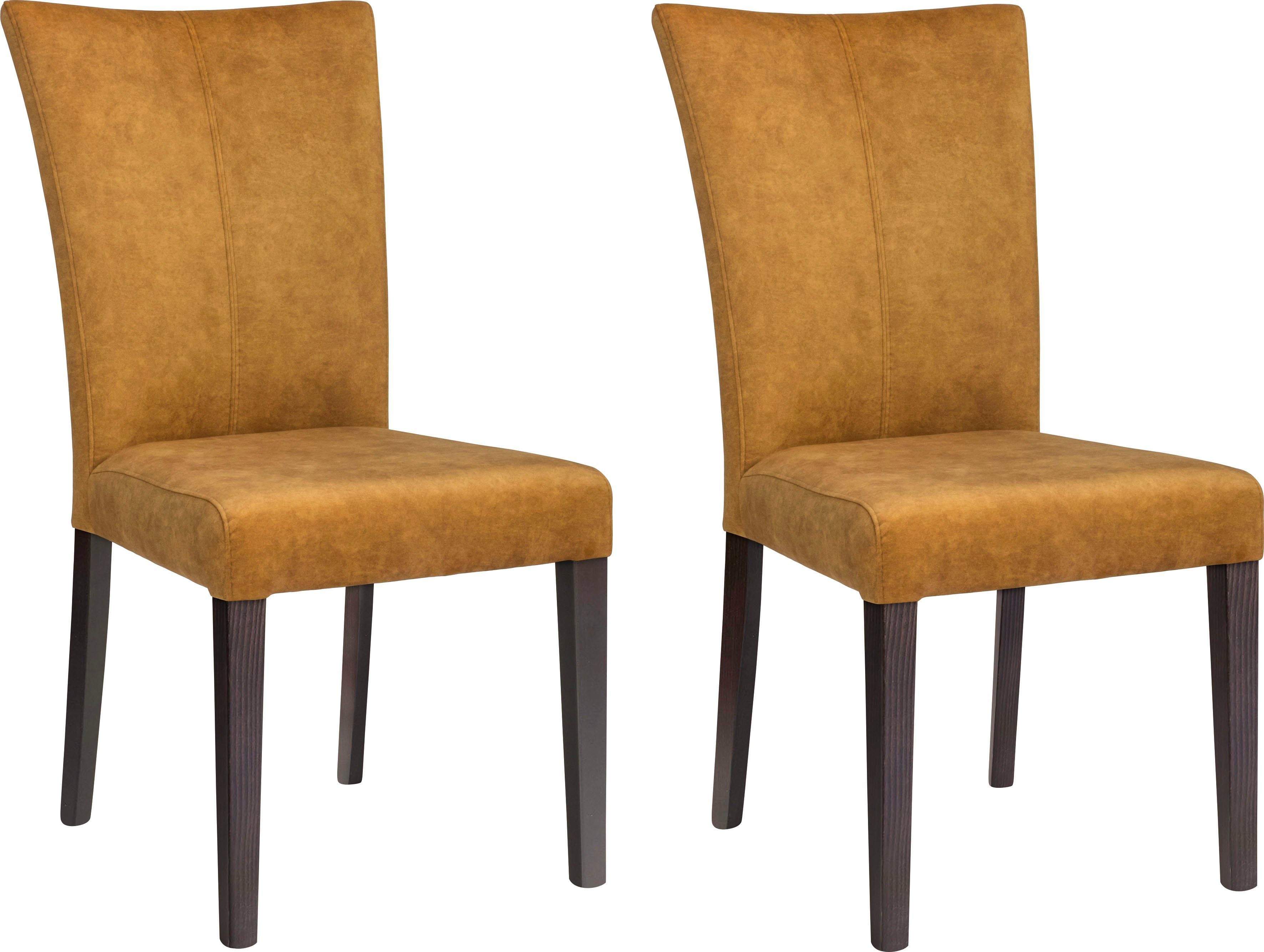 Home affaire Stoel met 4 poten Aspen Poten van massief beuken, wengékleurig gelakt (set, 2 stuks)