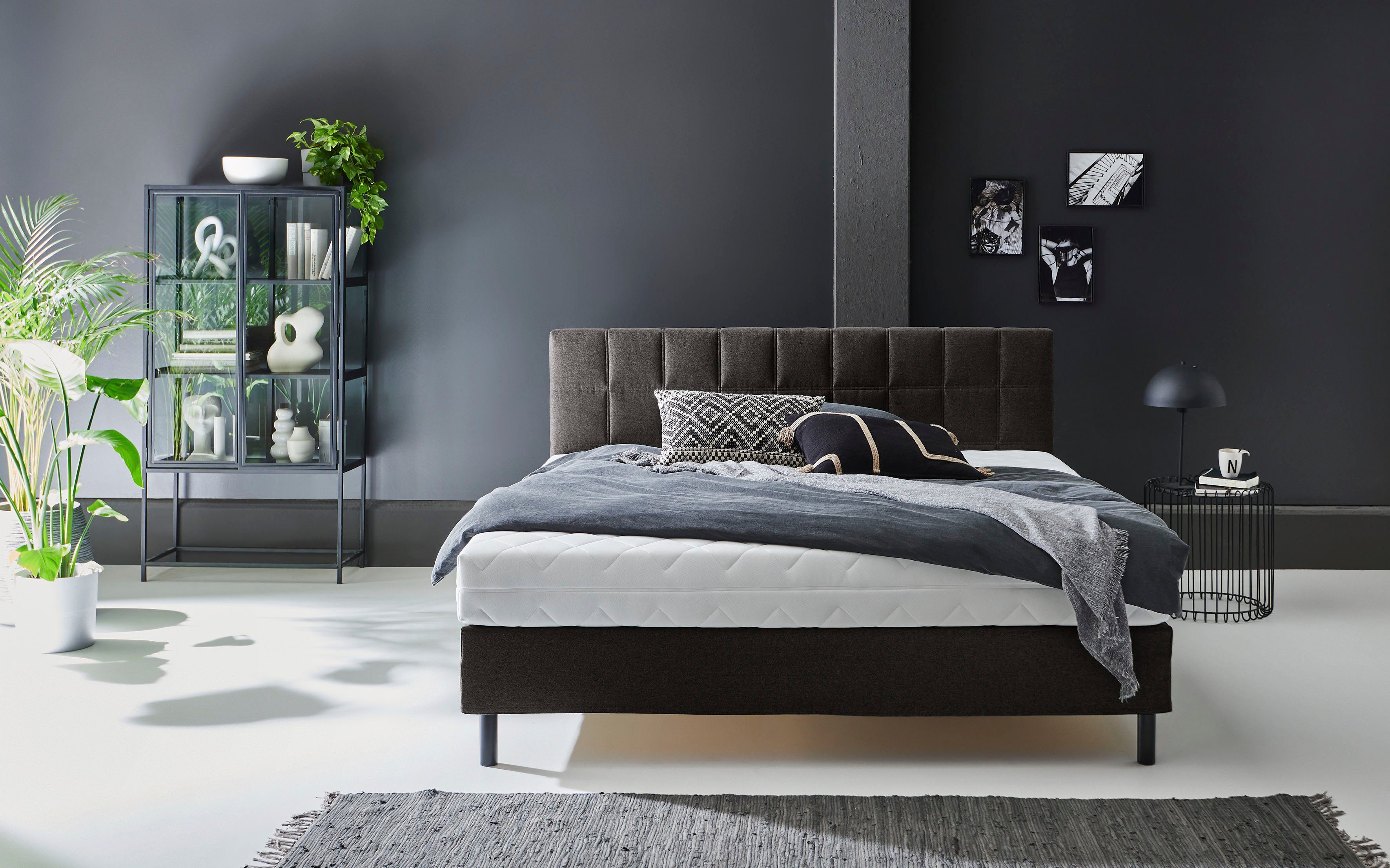 ATLANTIC home collection Boxspring NIKOLA Massief houten poten, met/zonder matras, verkrijgbaar in H2 en H3
