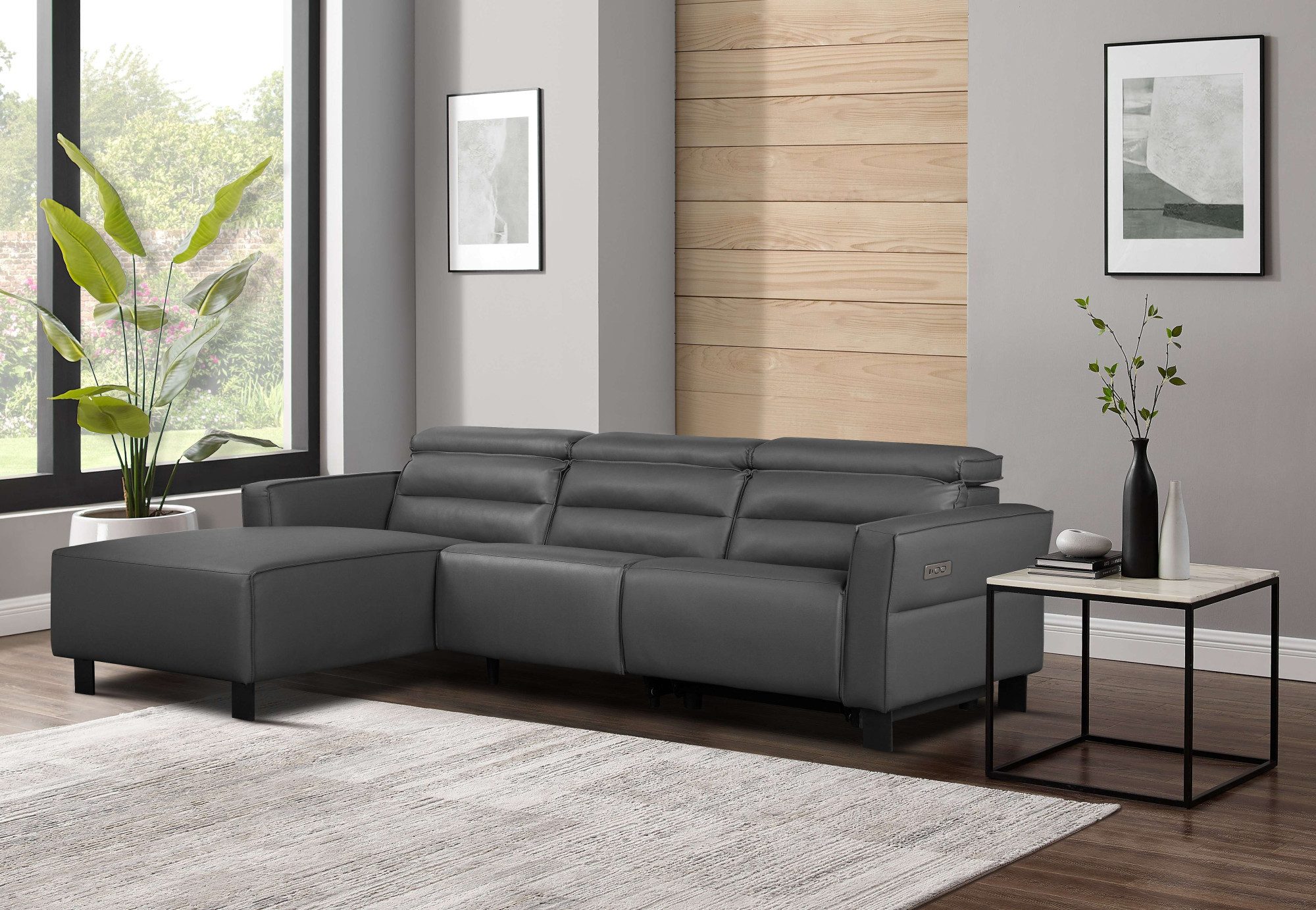 Places of Style Hoekbank Carpari, L-vorm, 263 cm, handmatige of elektrische relaxfunctie