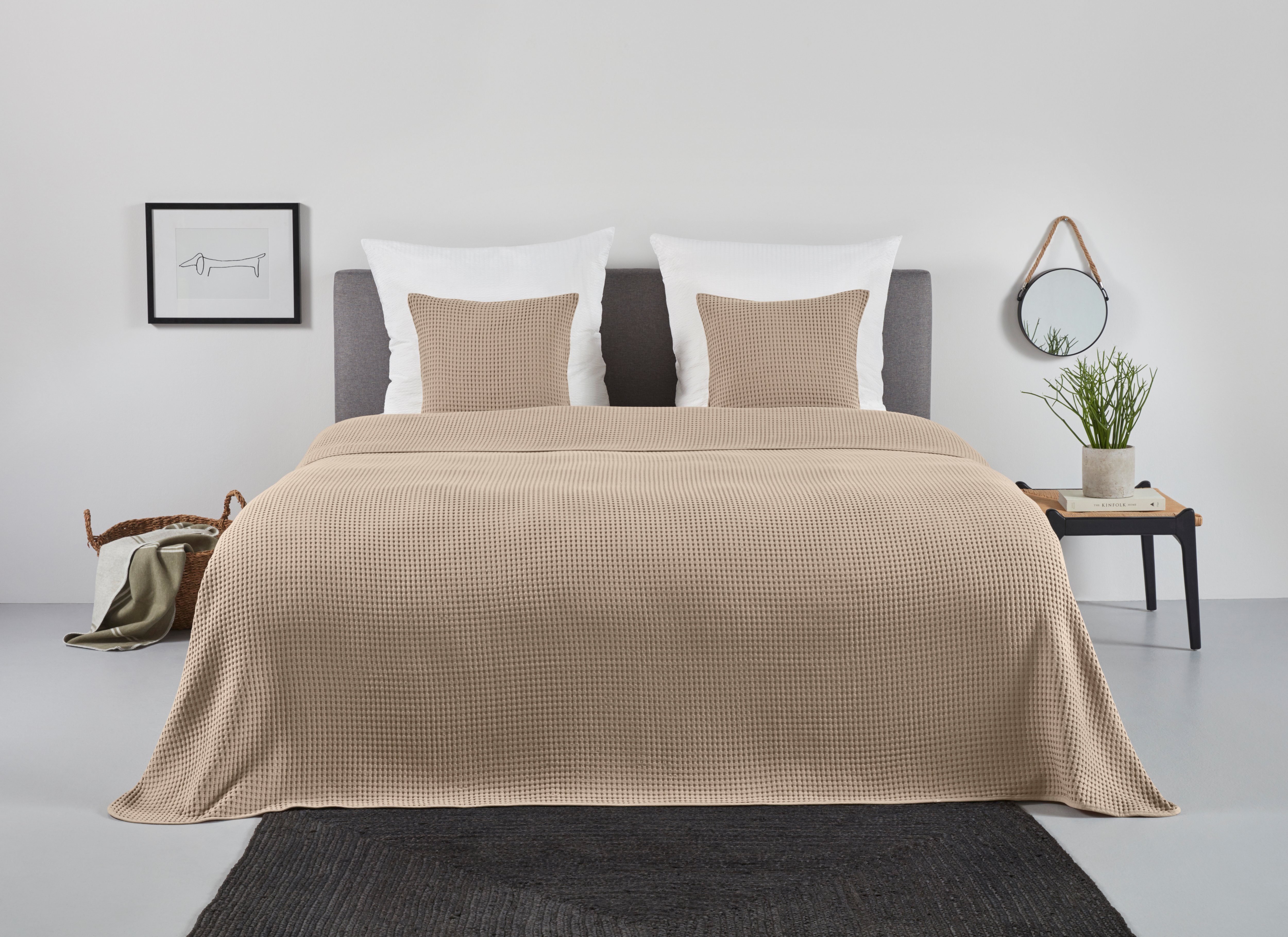andas Sprei Greta in wafelpiqué-look, vele kleuren beschikbaar, deken vanaf 150x250 cm spreien