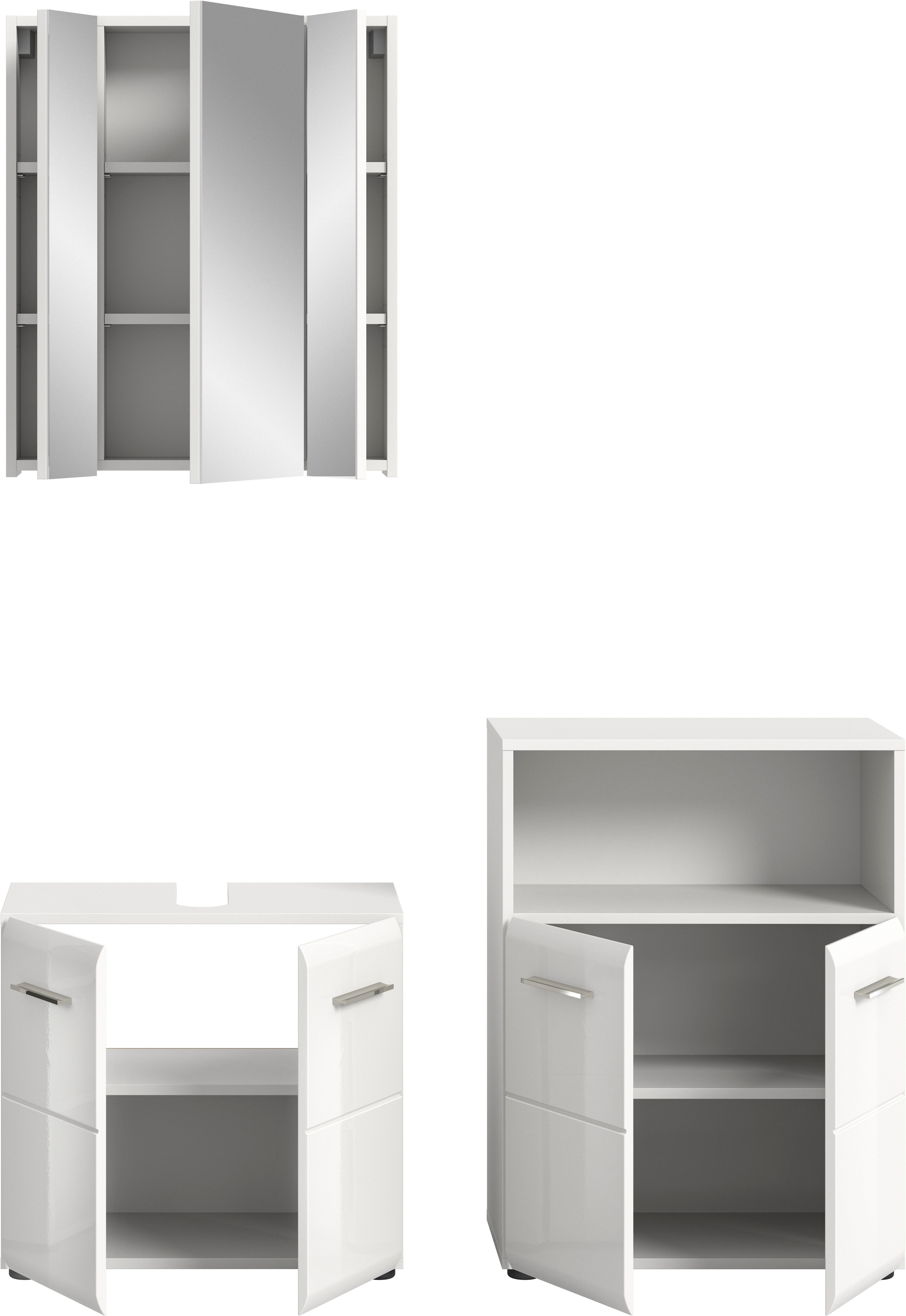 INOSIGN Badmeubelset FLORENZ, TOPSELLER!, 3-delige badcombinatie, hoogwaardige MDF-front