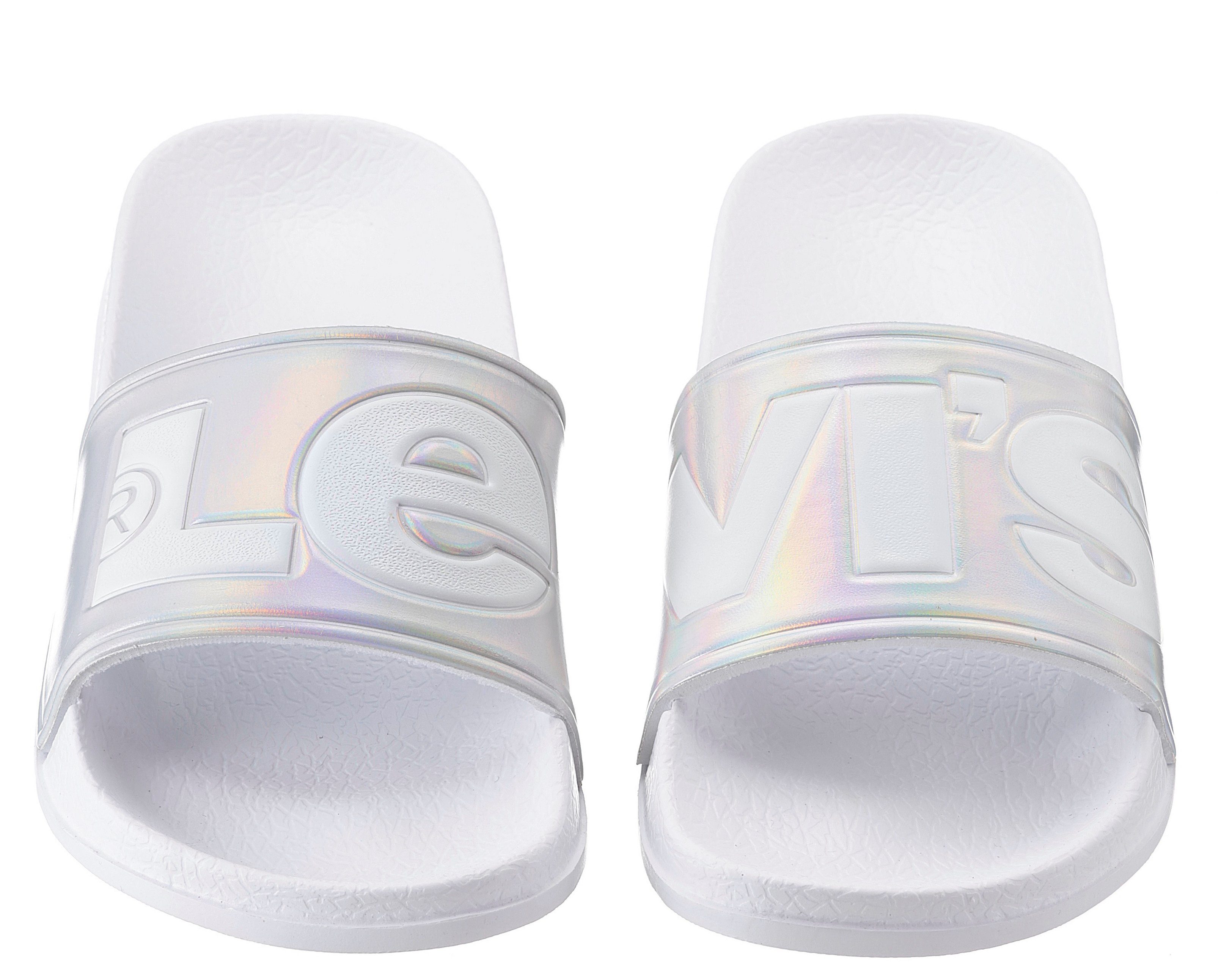 Levi's Kidswear Slippers JUNE , zomerschoen, slippers, badschoen, poolslides met contrast-logo