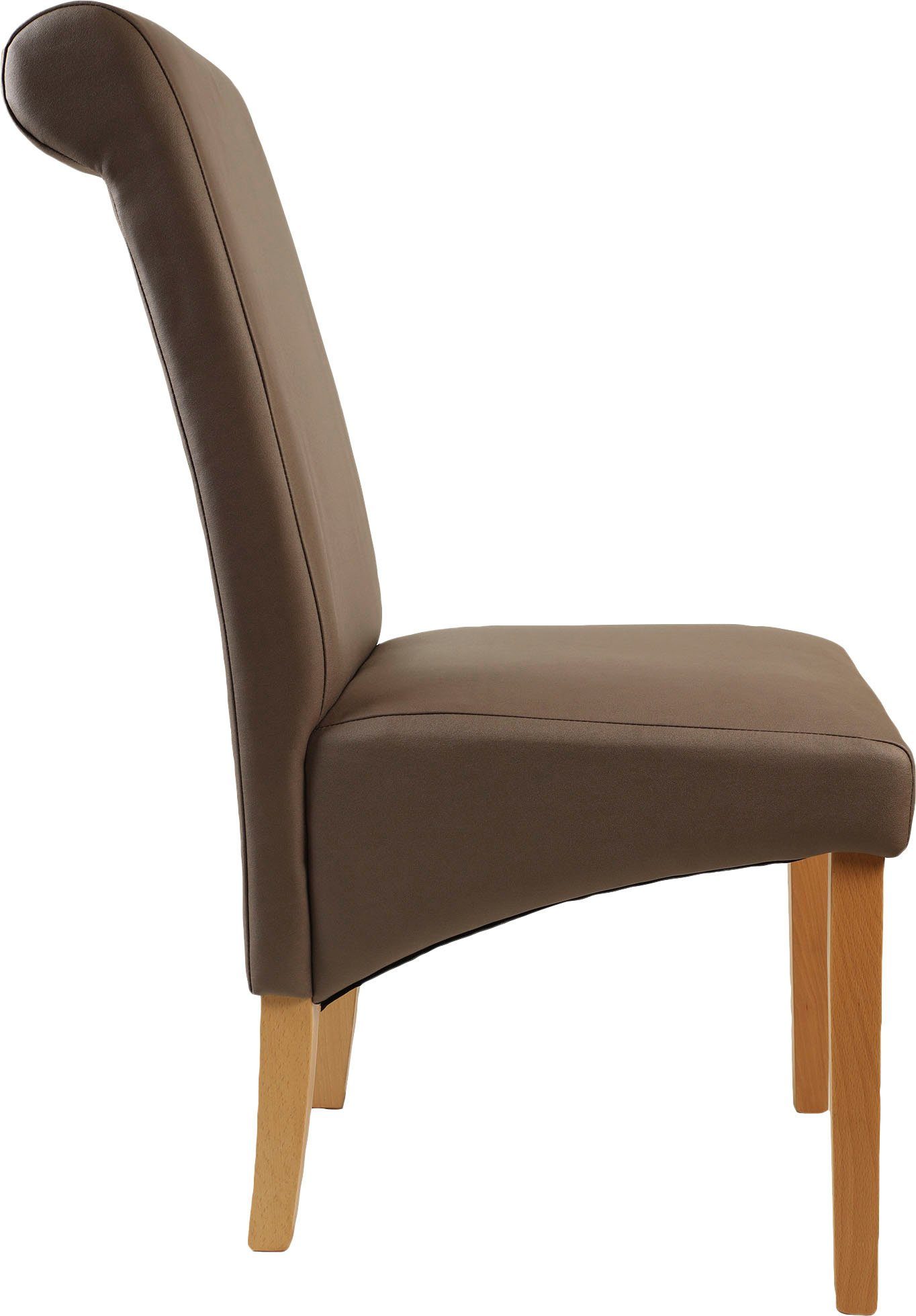 Home affaire Stoel met 4 poten Rito Frame naturel-beuken of wengé gelakt (set, 2 stuks)
