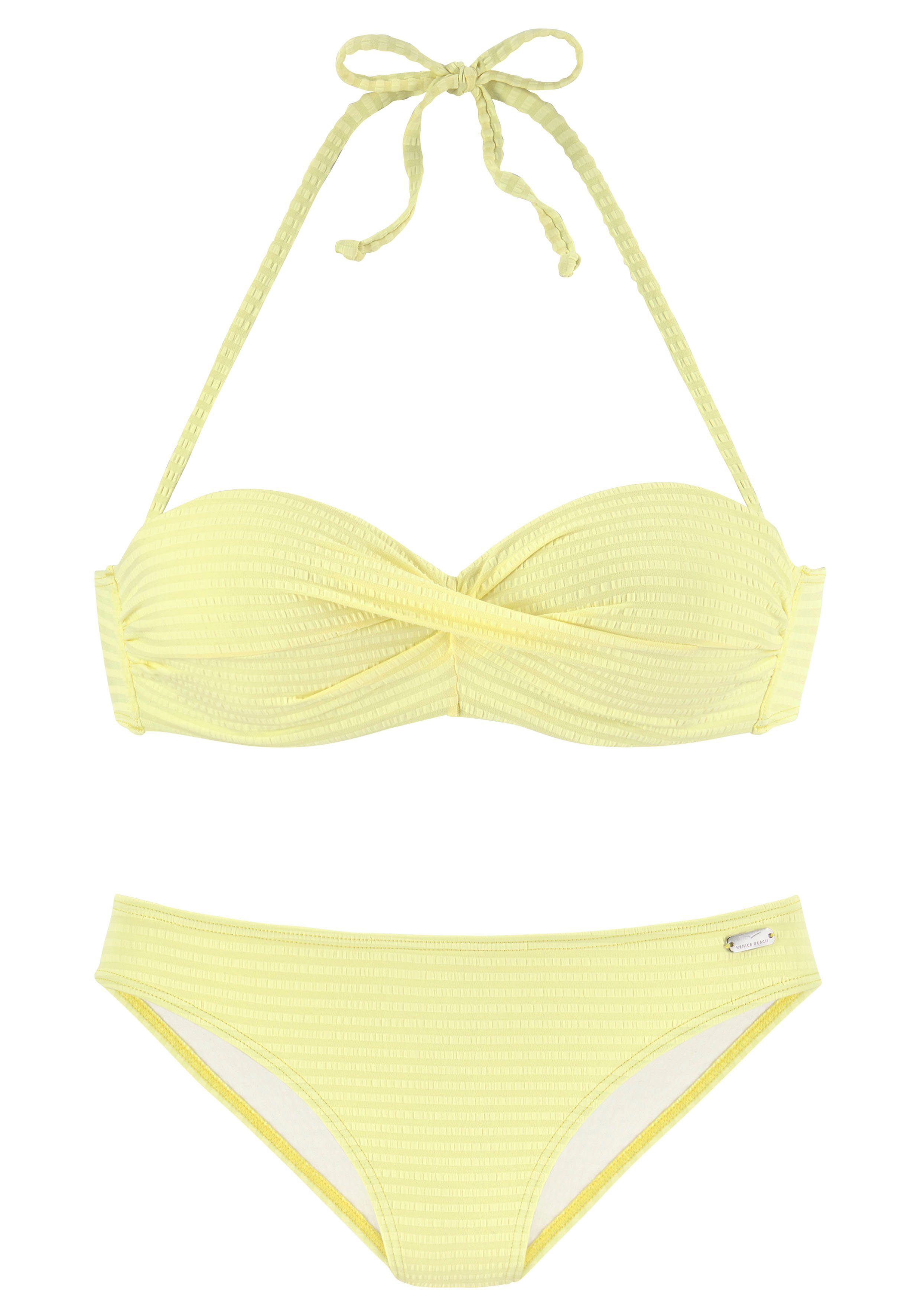 Venice Beach Beugelbikini in bandeaumodel van chique structuurstof