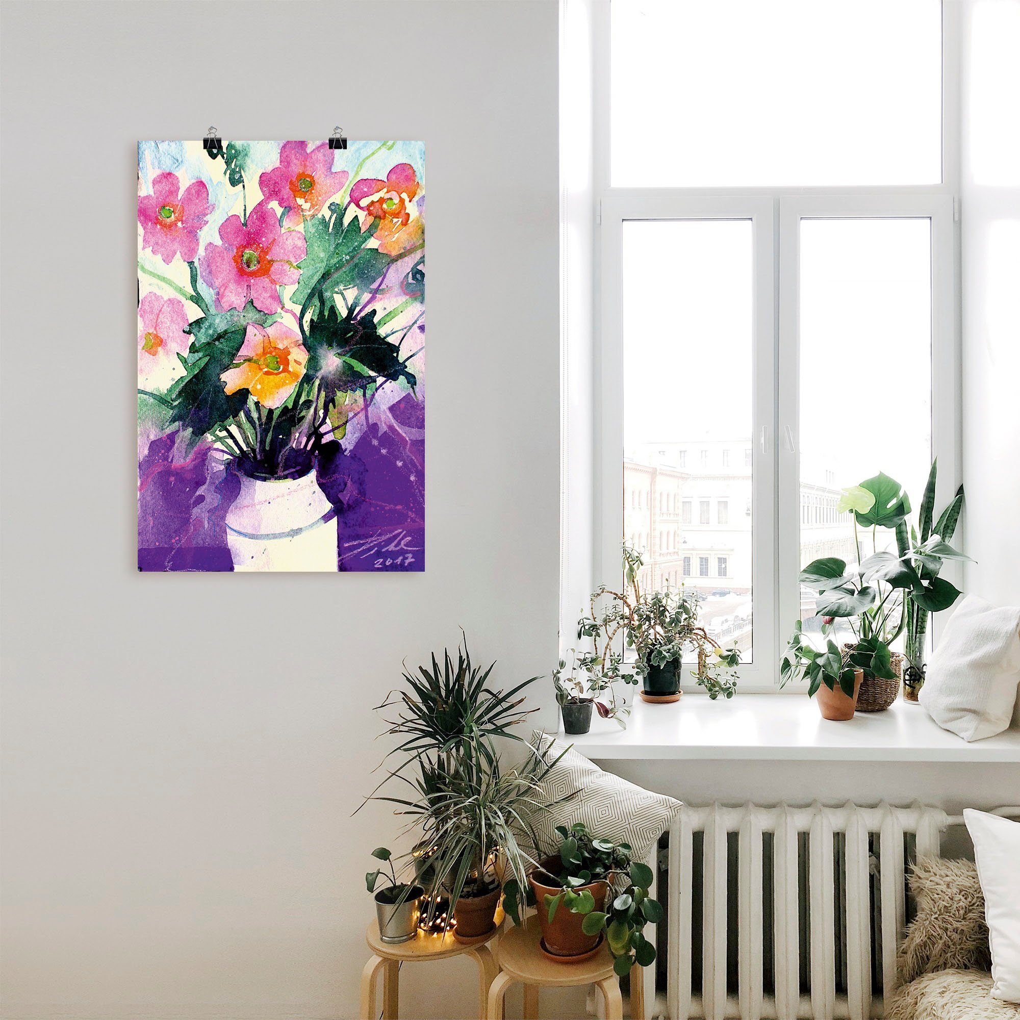 Artland Artprint Herfst-anemonen in vaas