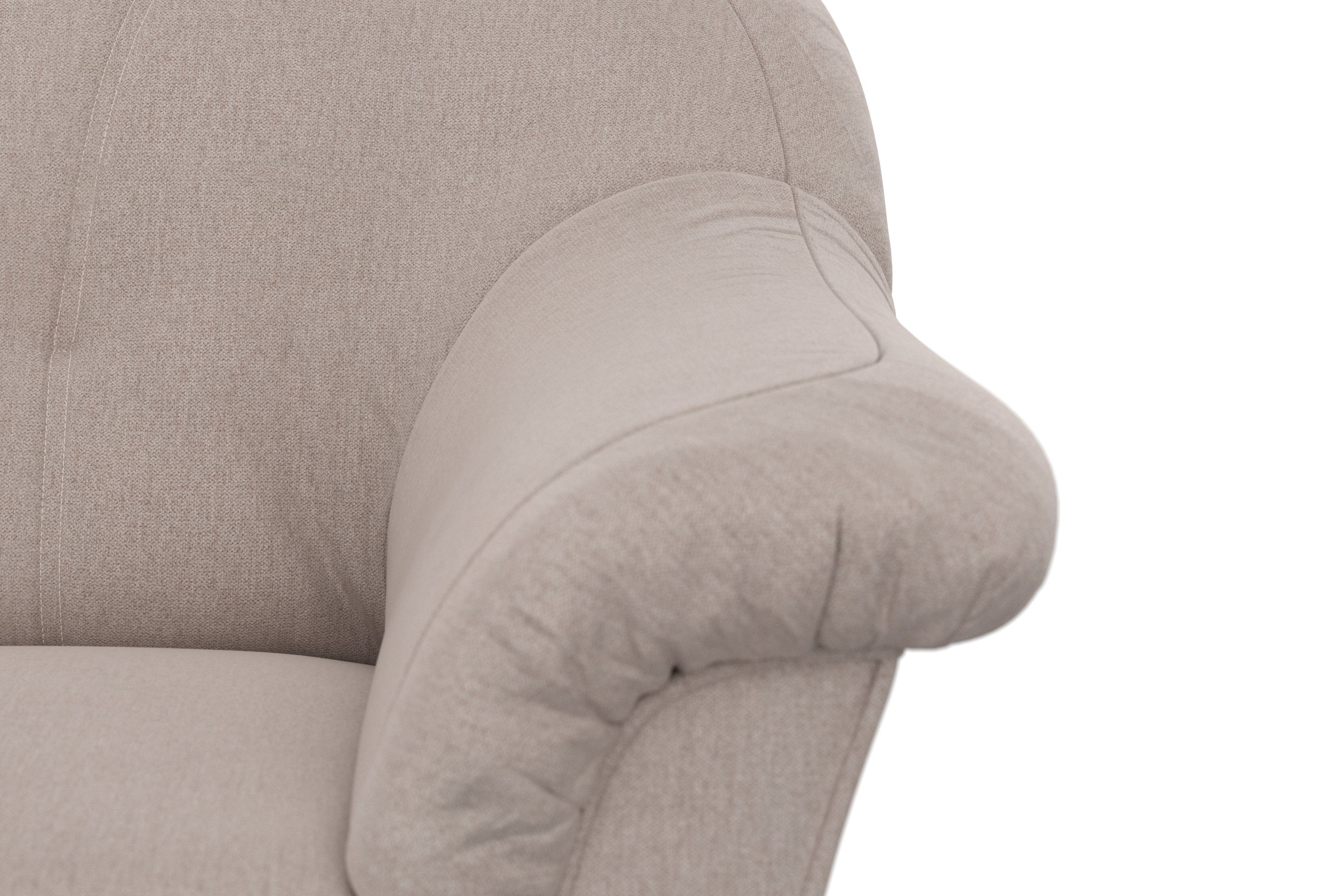 DOMO collection Hoekbank Pegnitz, elegante rugstepping, compacte afmetingen 238/141cm, L-vorm