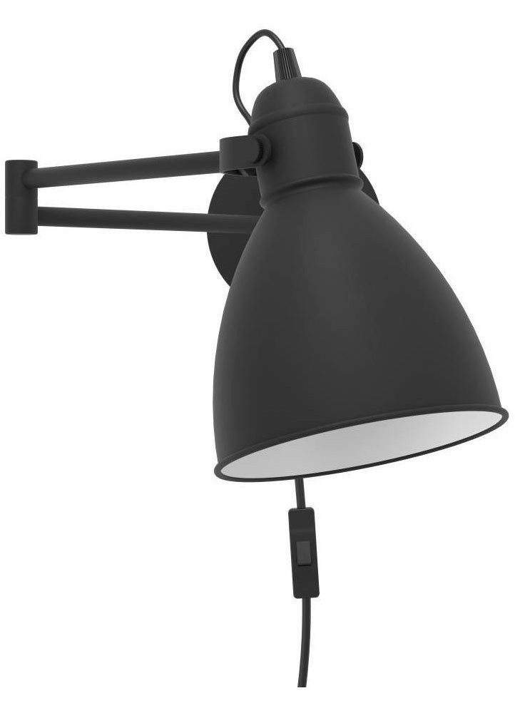 EGLO Wandlamp SAN PERI Wandlamp van metaal in zwart, lamp met schakelaar, E27 fitting (1 stuk)