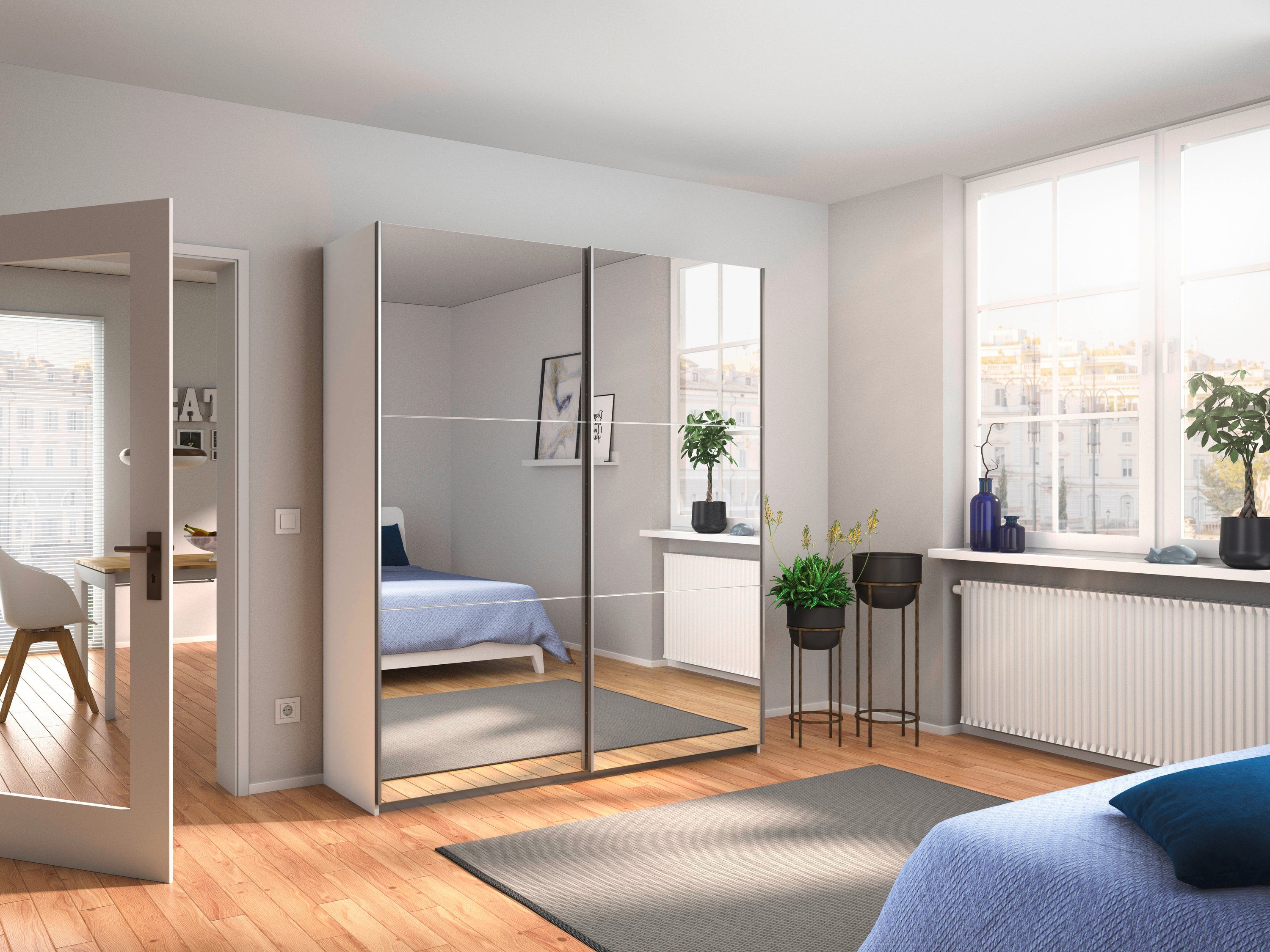 rauch Zweefdeurkast Kledingkast kast garderobe REFLECT inclusief praktische binneninrichting met veel opbergruimte made in germany