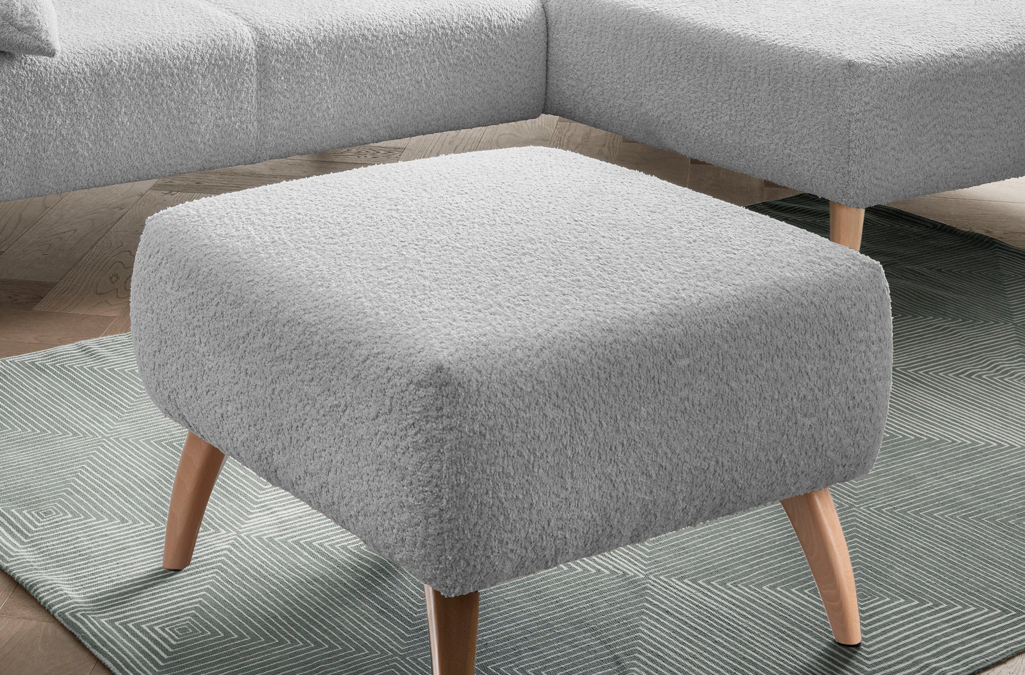 INOSIGN Hocker Colori Kleur houten poten naar keuze, verschillende stoffen, hoogwaardige stof