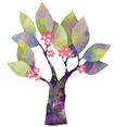 wall-art wandfolie sprookjesachtig boom met bloesem (1 stuk) multicolor