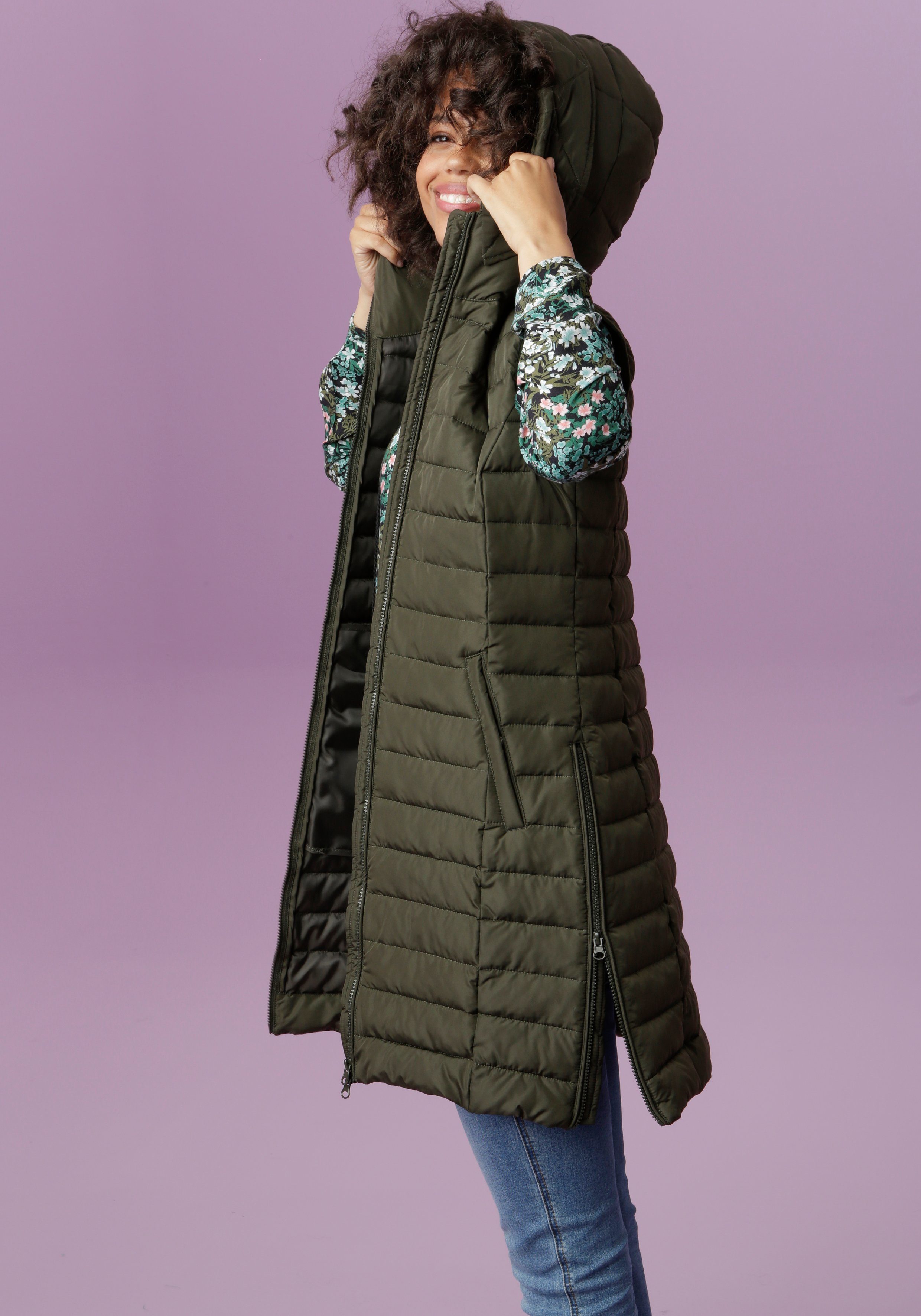 Aniston CASUAL Bodywarmer met verstelbare capuchon