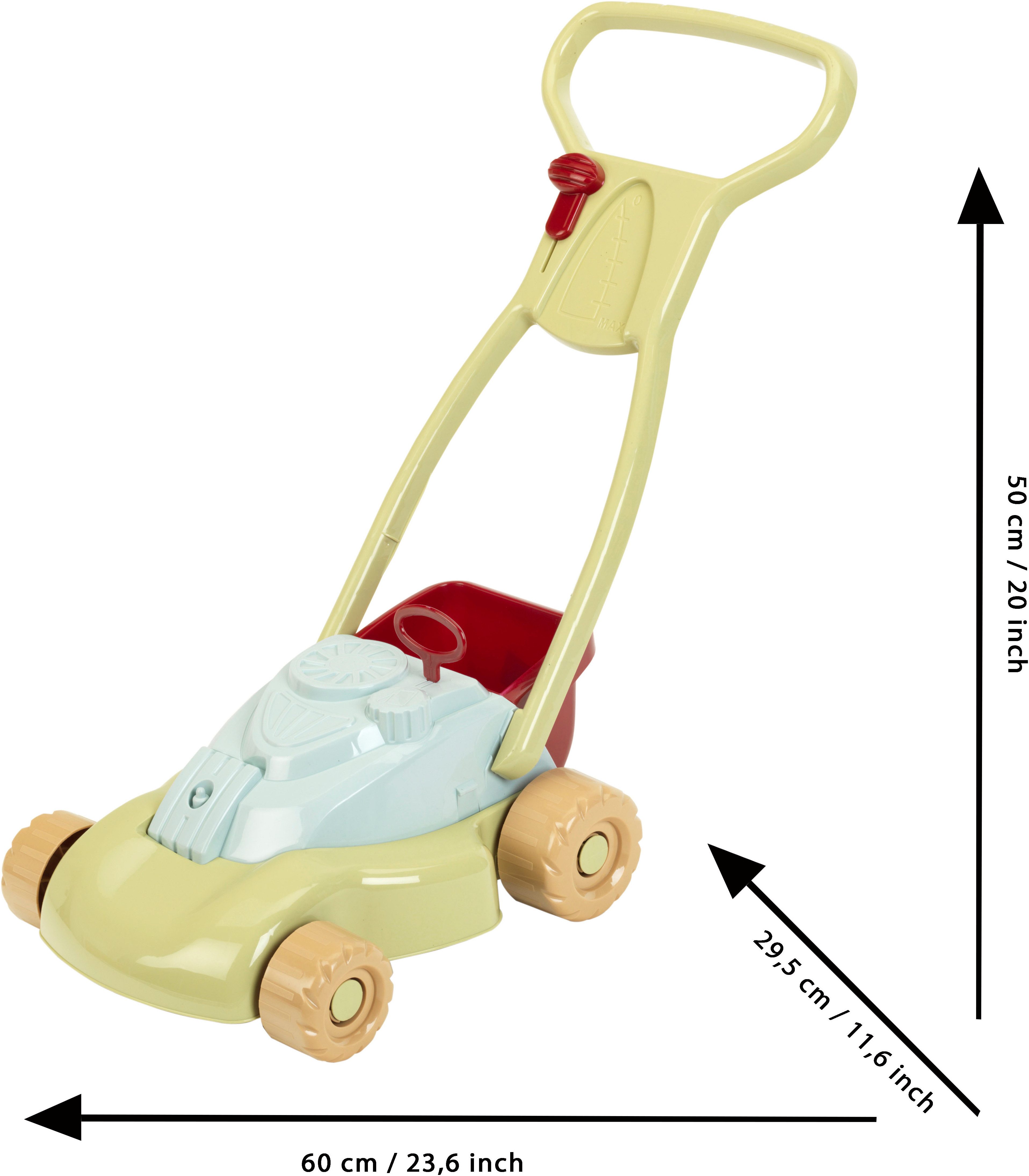 Klein Kindergrasmaaier Little Foot, Rasenmäher mit Grasfang, aus Recyclingkunststoff