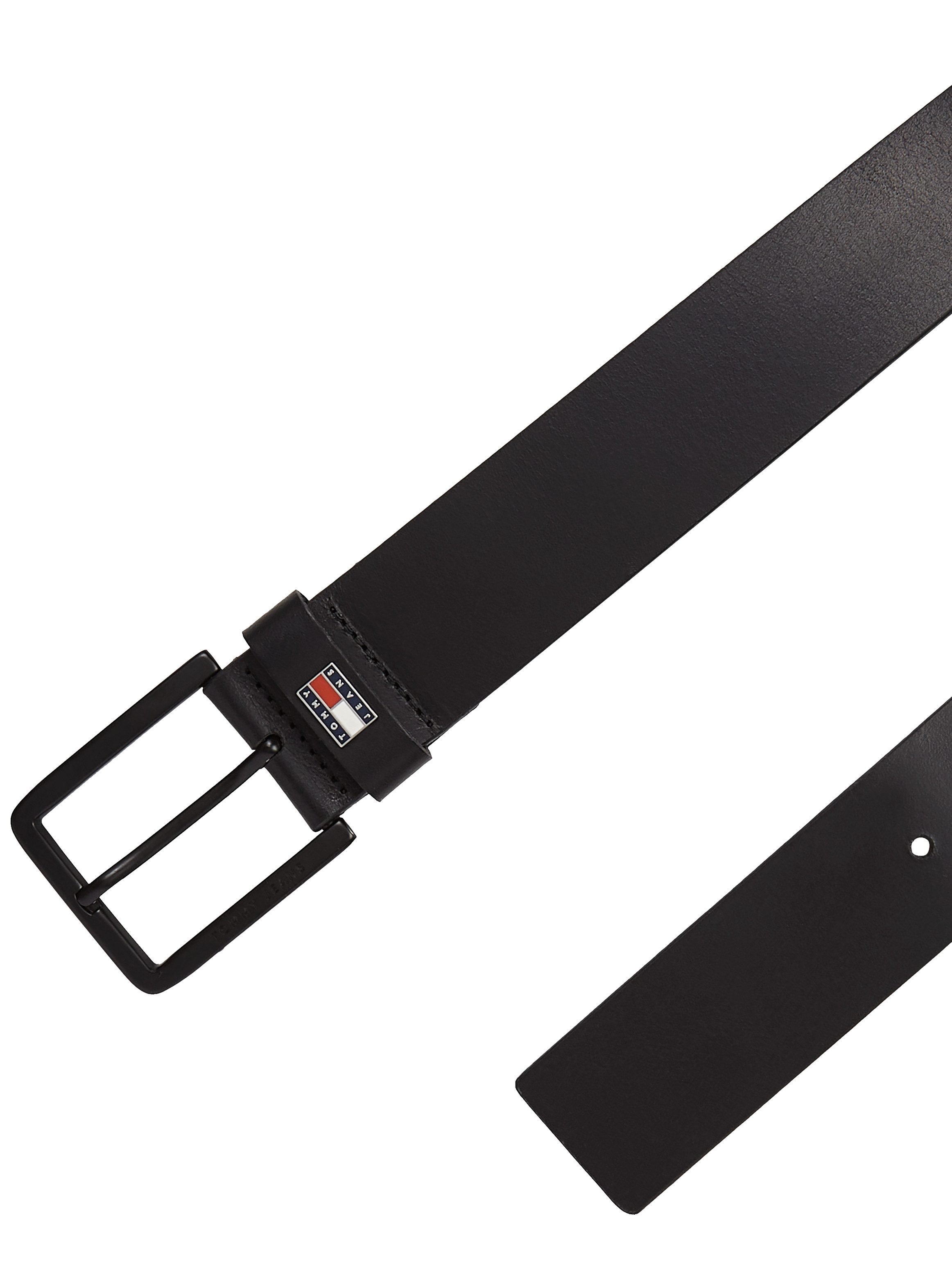 TOMMY JEANS Leren riem TJM ELEVATED LEATHER 4.0 zachte touch metalen patch
