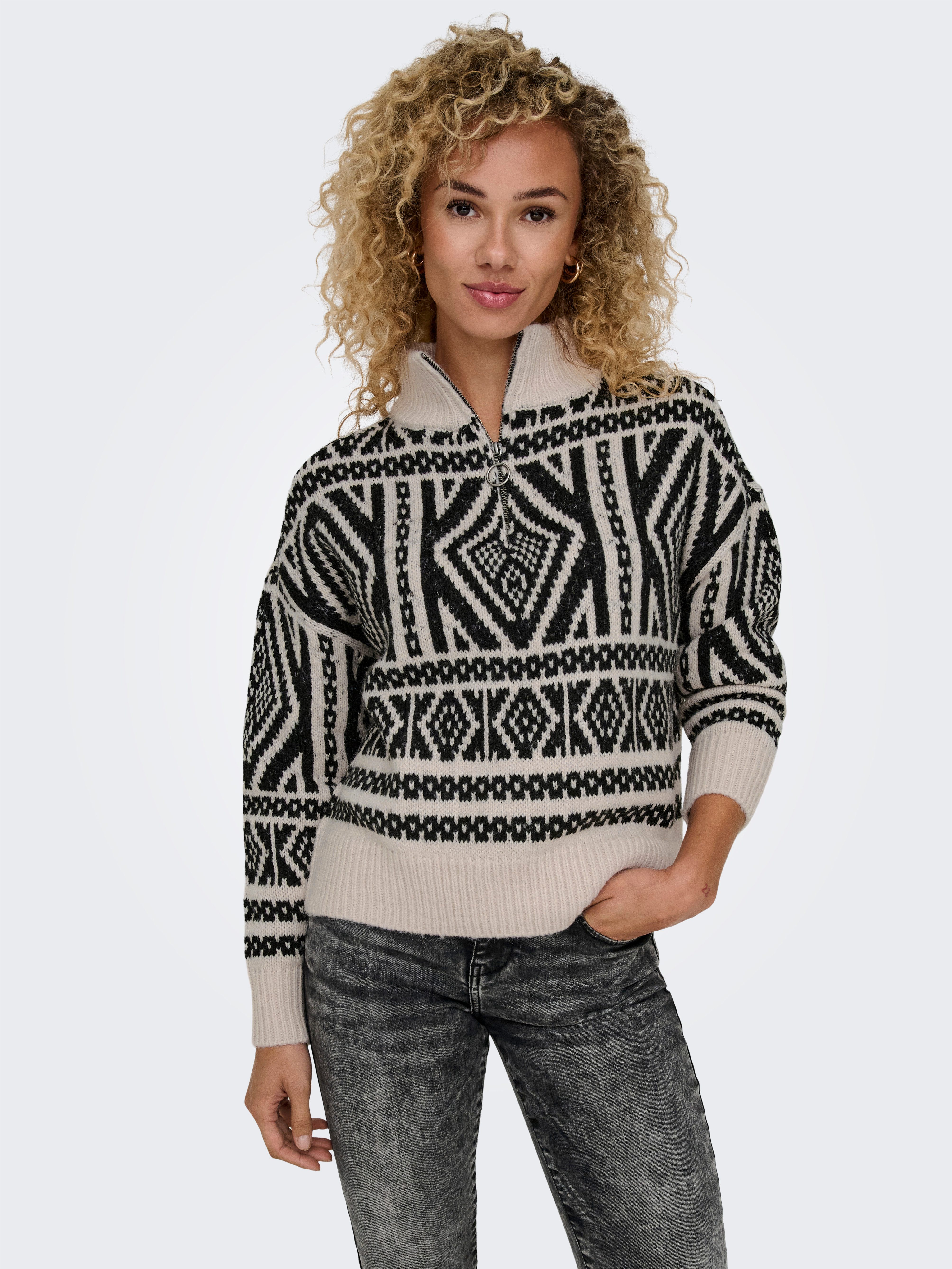 Only Gebreide trui ONLFELICIA LS ZIP PULLOVER NCA KNT