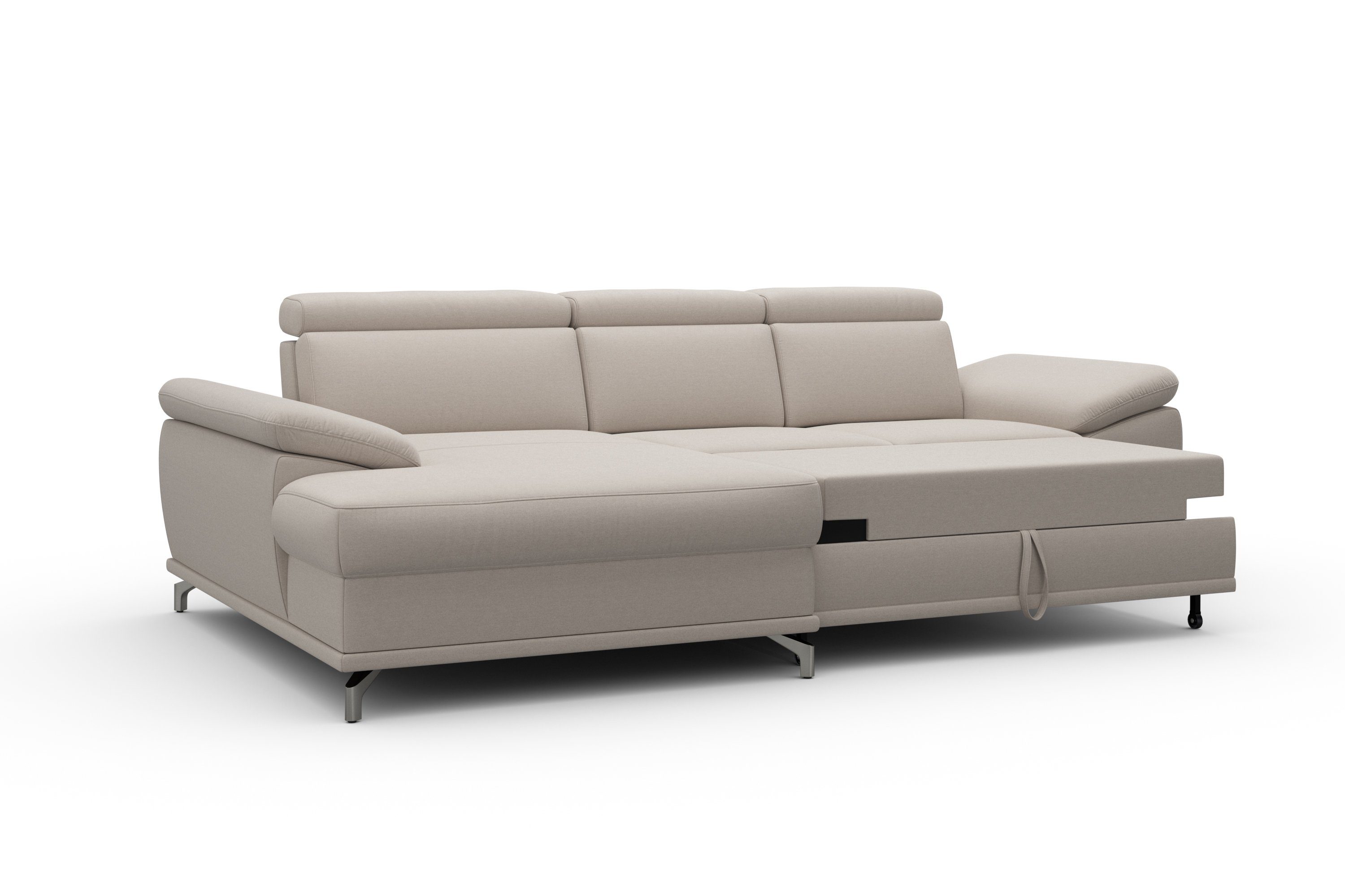 sit&more Hoekbank Cabrio L-vorm, met zitdiepteverstelling, arm- en hoofdsteunverstelling