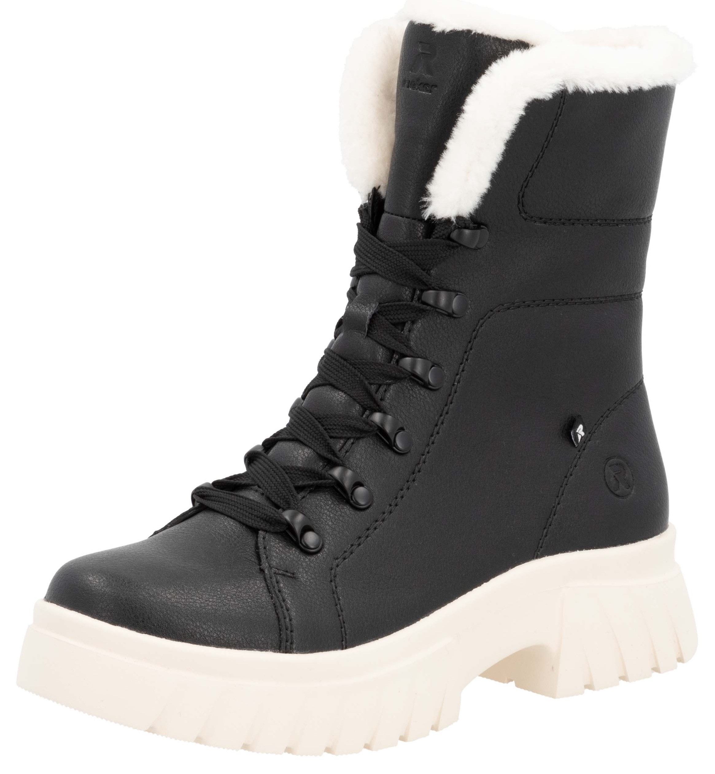 Rieker EVOLUTION Winterlaarzen veterschoenen plateaustiefelette profielzool binnenrits