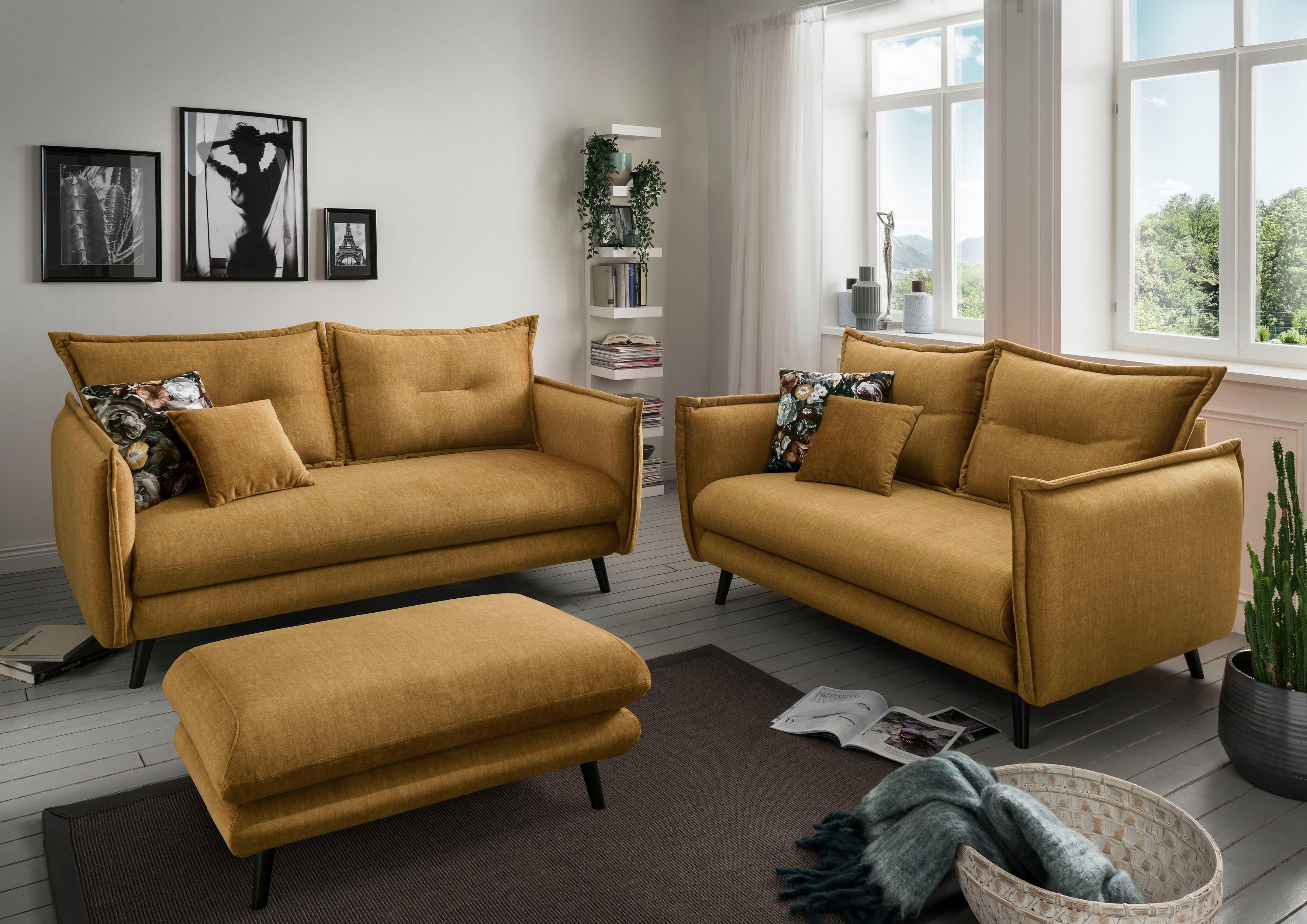 INOSIGN 2-zitsbank LAZIO inclusief 1 stuks reversible- en 1 stuks sierkussen