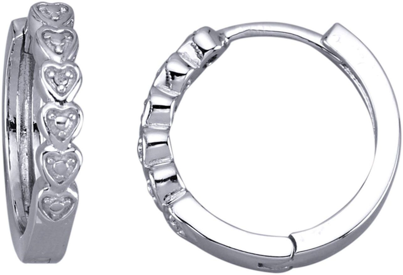 Firetti Paar creolen Sieraad Geschenk Zilver 925 Oorsieraden Oorbellen Hartjes dames oorbellen zilver(kleur)