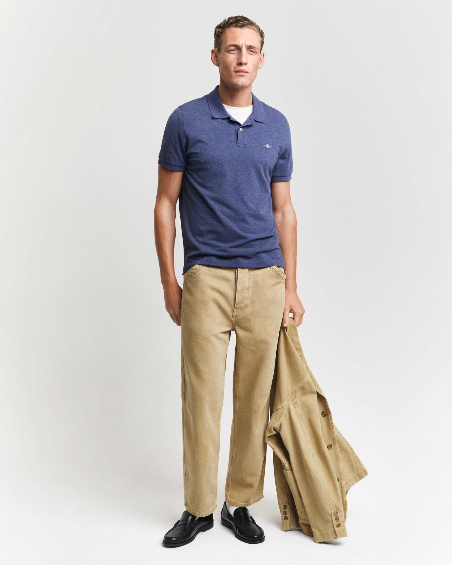 Gant Poloshirt REG SHIELD SS PIQUE POLO met logo en platte breikraag 100% katoen pique