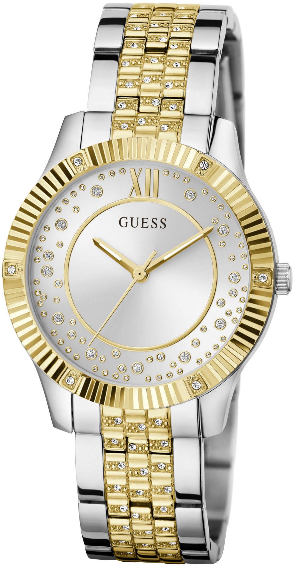 Guess Kwartshorloge Starstruck Horloge, dameshorloge, stalen band, mineraalglas, analoog