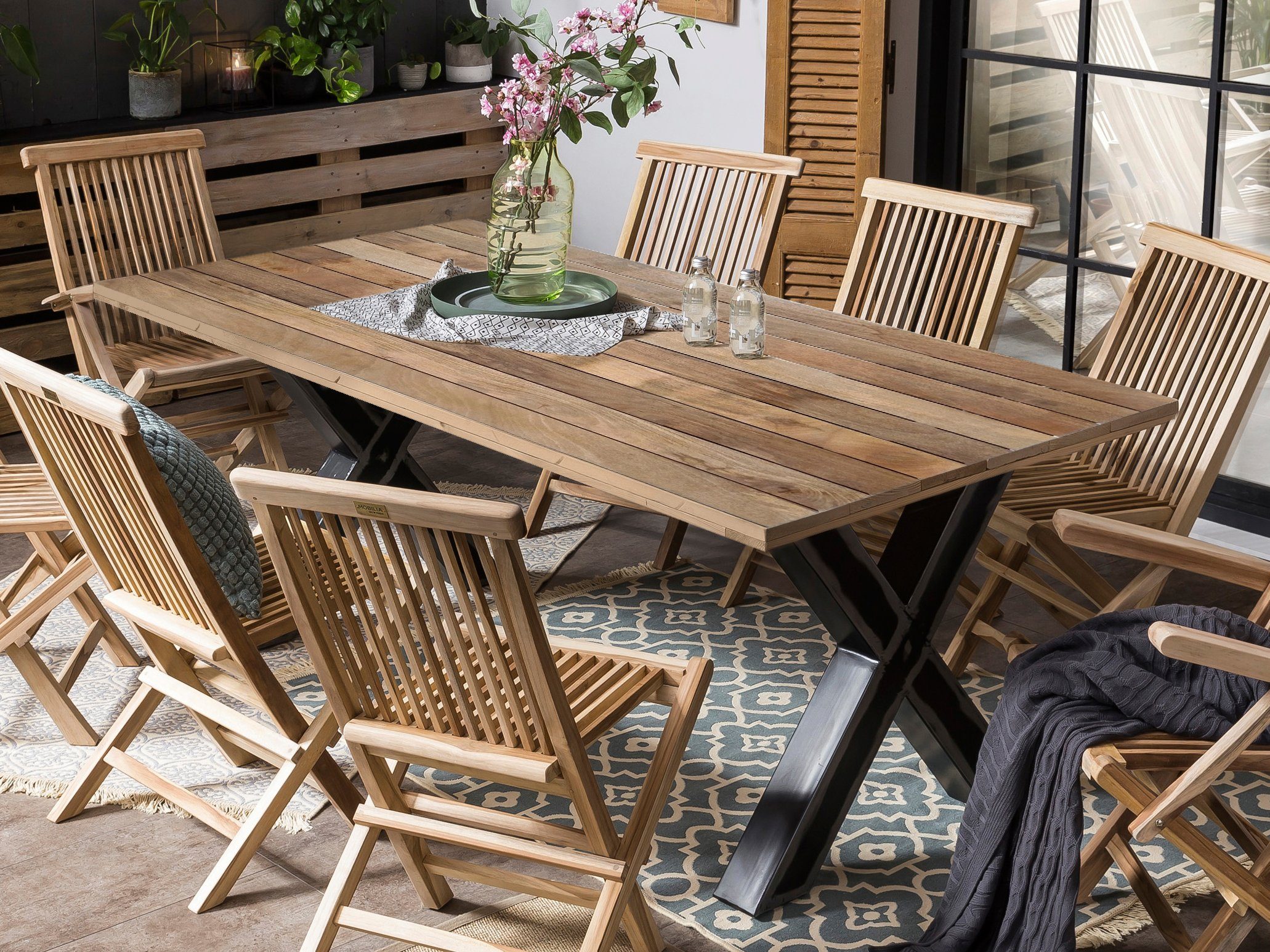 Home affaire Eettafel Aletsch gemaakt van onbehandeld hout, gerecycled steigerhout