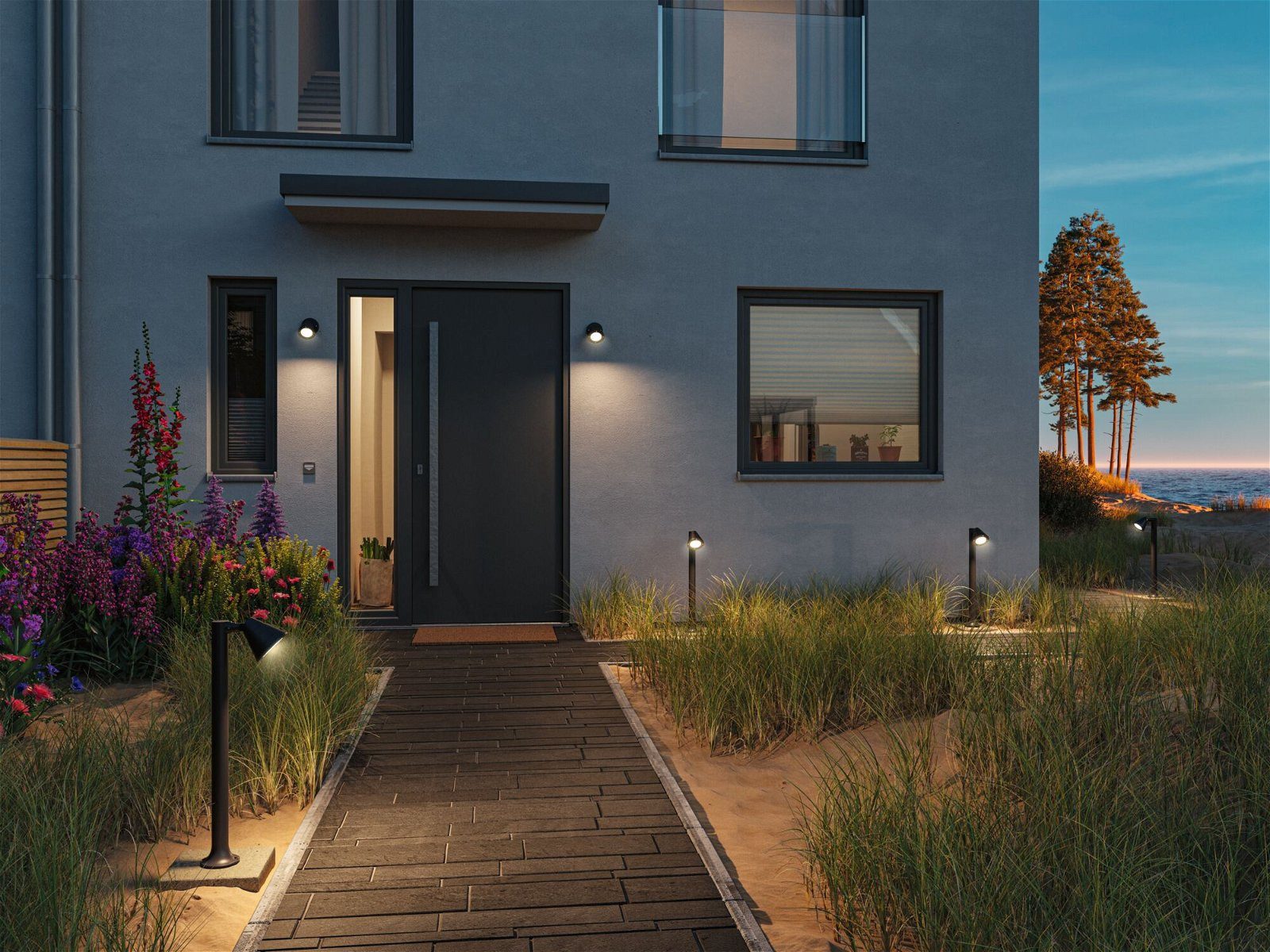 Paulmann Paalverlichting Trian IP44 rond 600mm max. 35W 230V Antraciet GU10 Aluminium (1 stuk)