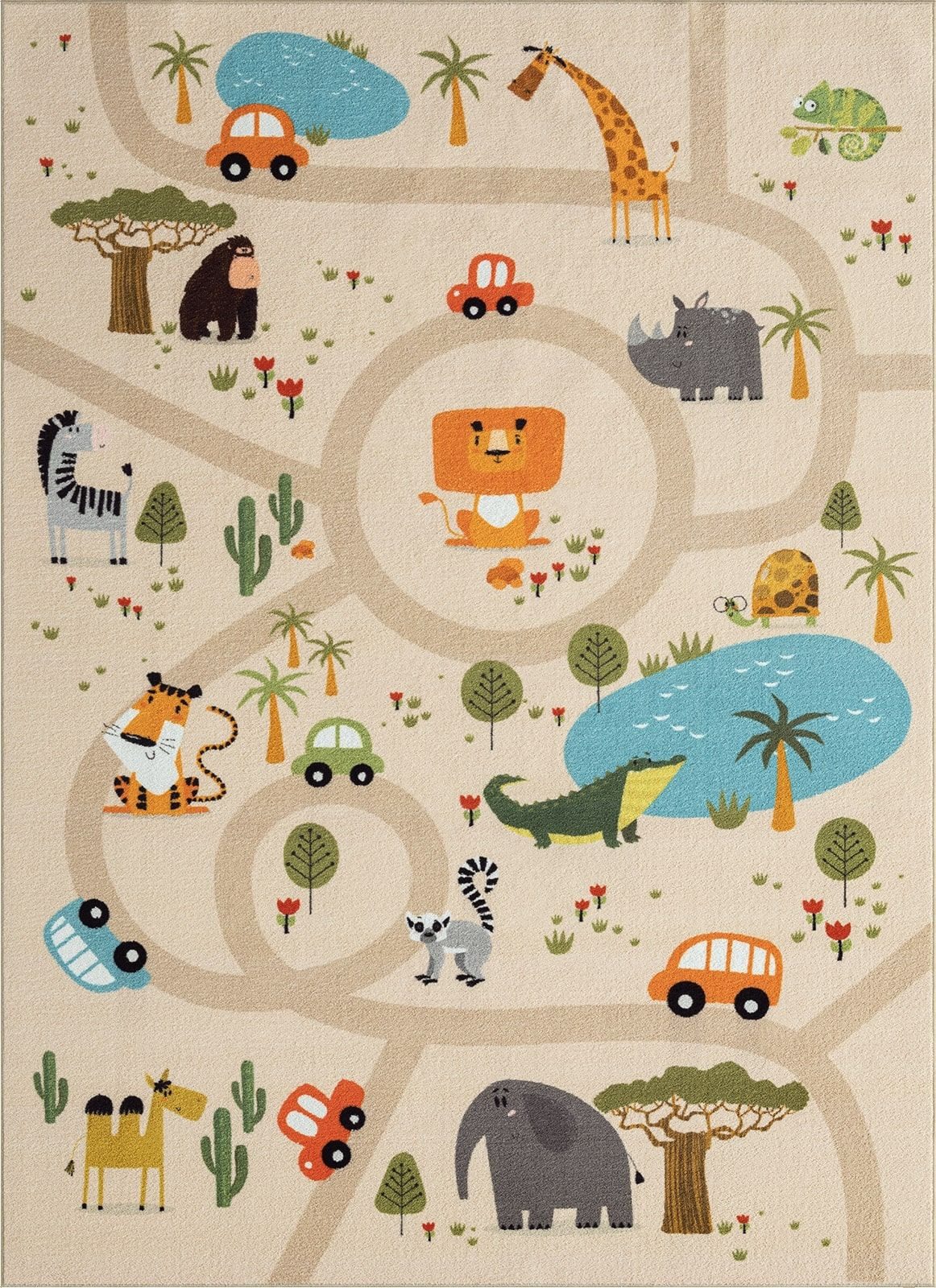 The carpet Vloerkleed Happy Life Life kinderkamer tapijt speelkleed onderhoudsvriendelijk