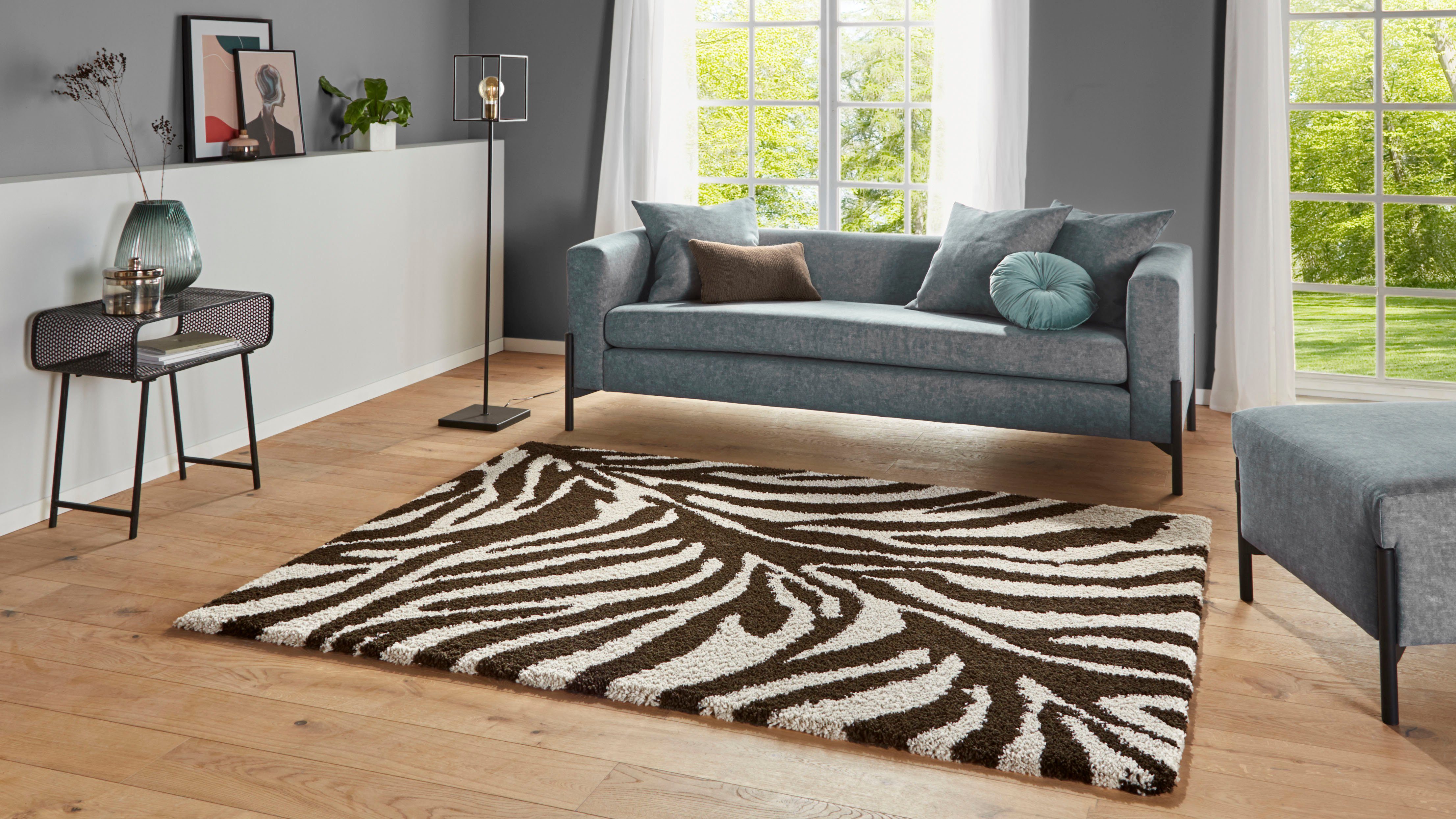 HANSE Home Hoogpolig vloerkleed Desert Zebra design, bijzonder zacht door microvezel, robuust, gemakkelijk in onderhoud