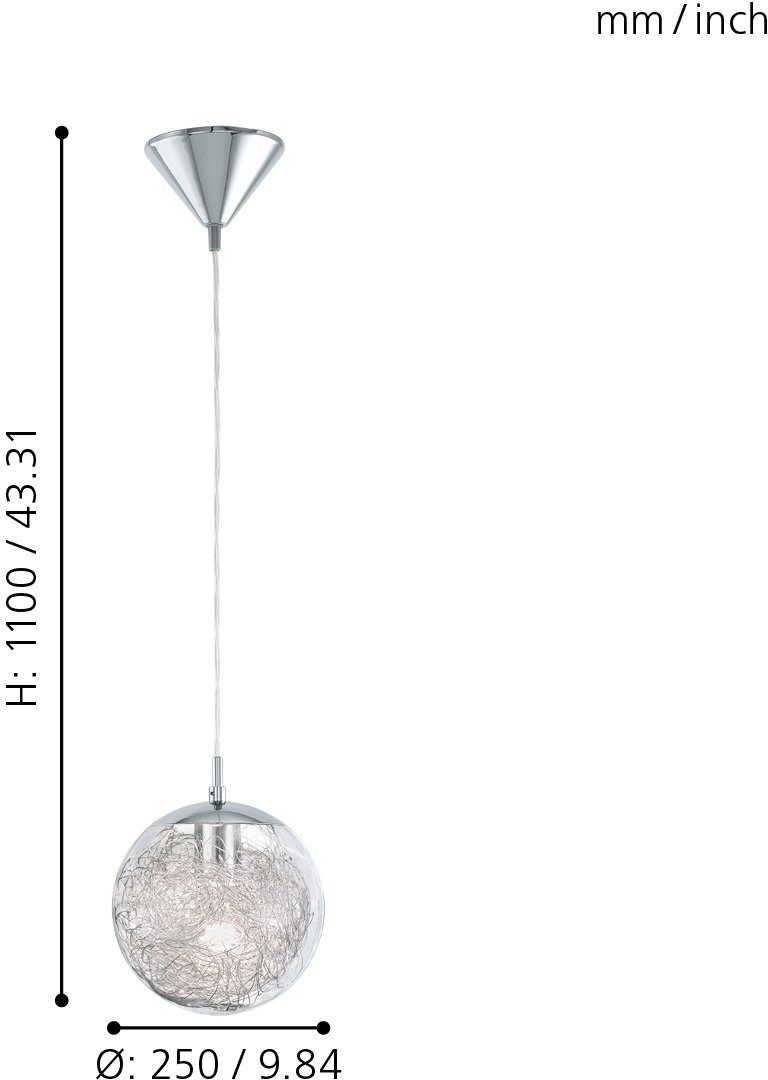 EGLO Hanglamp LUBERIO Hanglamp, dimbaar, Smart Home, kleurwisseling (1 stuk)