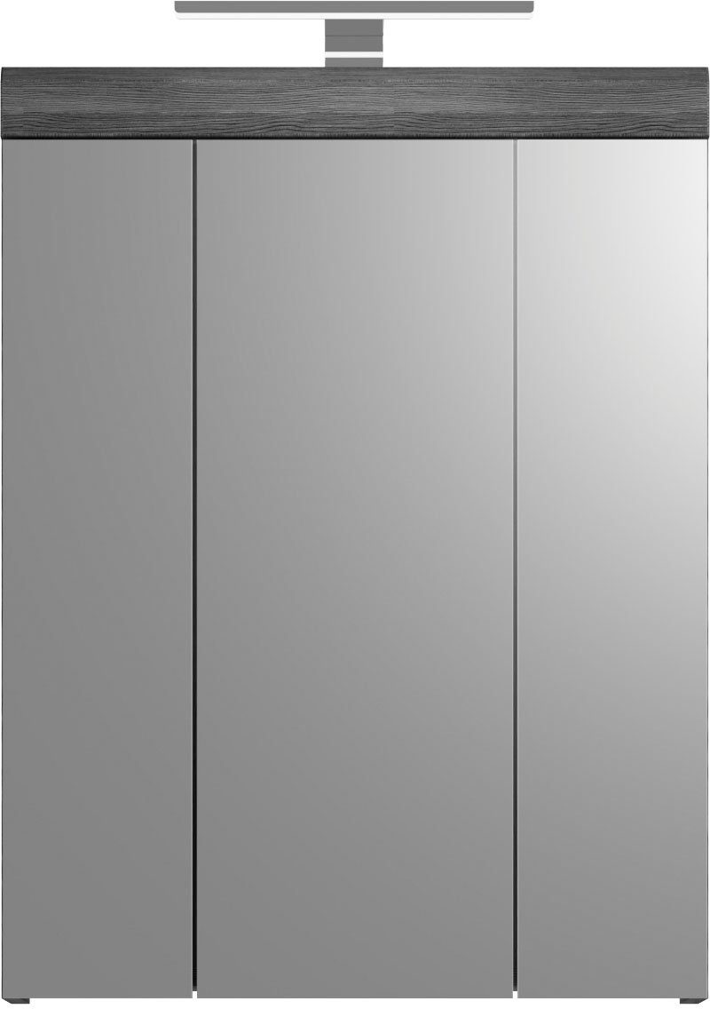 inosign spiegelkast siena badkamermeubels, spiegelkast incl. verlichting, breedte 60 cm (set) grijs