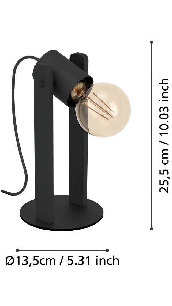 EGLO Tafellamp PLIMSOLL Nachtkastlamp, draaibare spots, lamp woonkamer, FSC100PA, E27 (1 stuk)