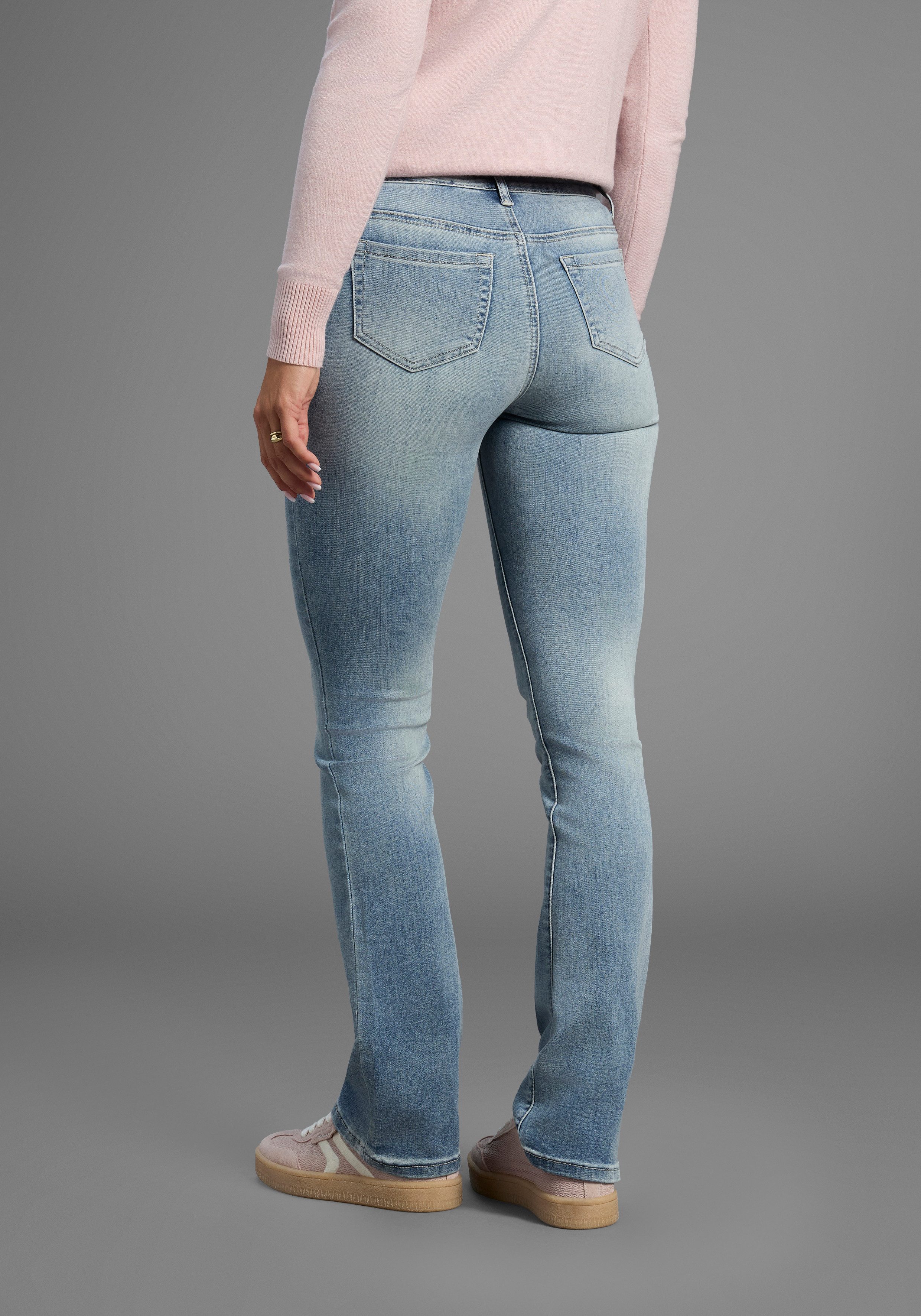 Arizona Bootcut jeans Ultra Stretch normale pasvorm, baby-bootcut, used-look-wassing