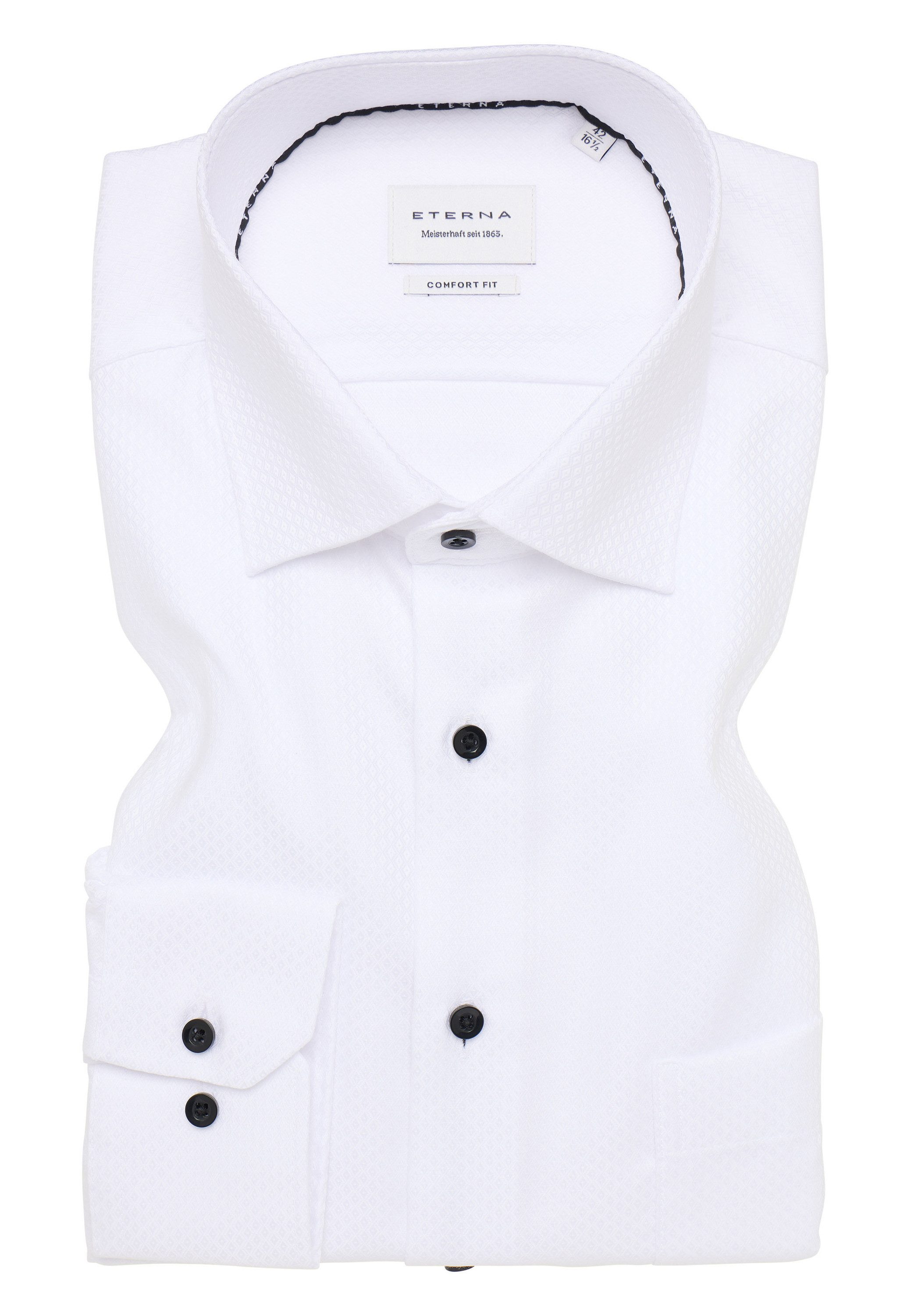 Eterna Overhemd met lange mouwen Comfort fit NON IRON (strijkvrij)