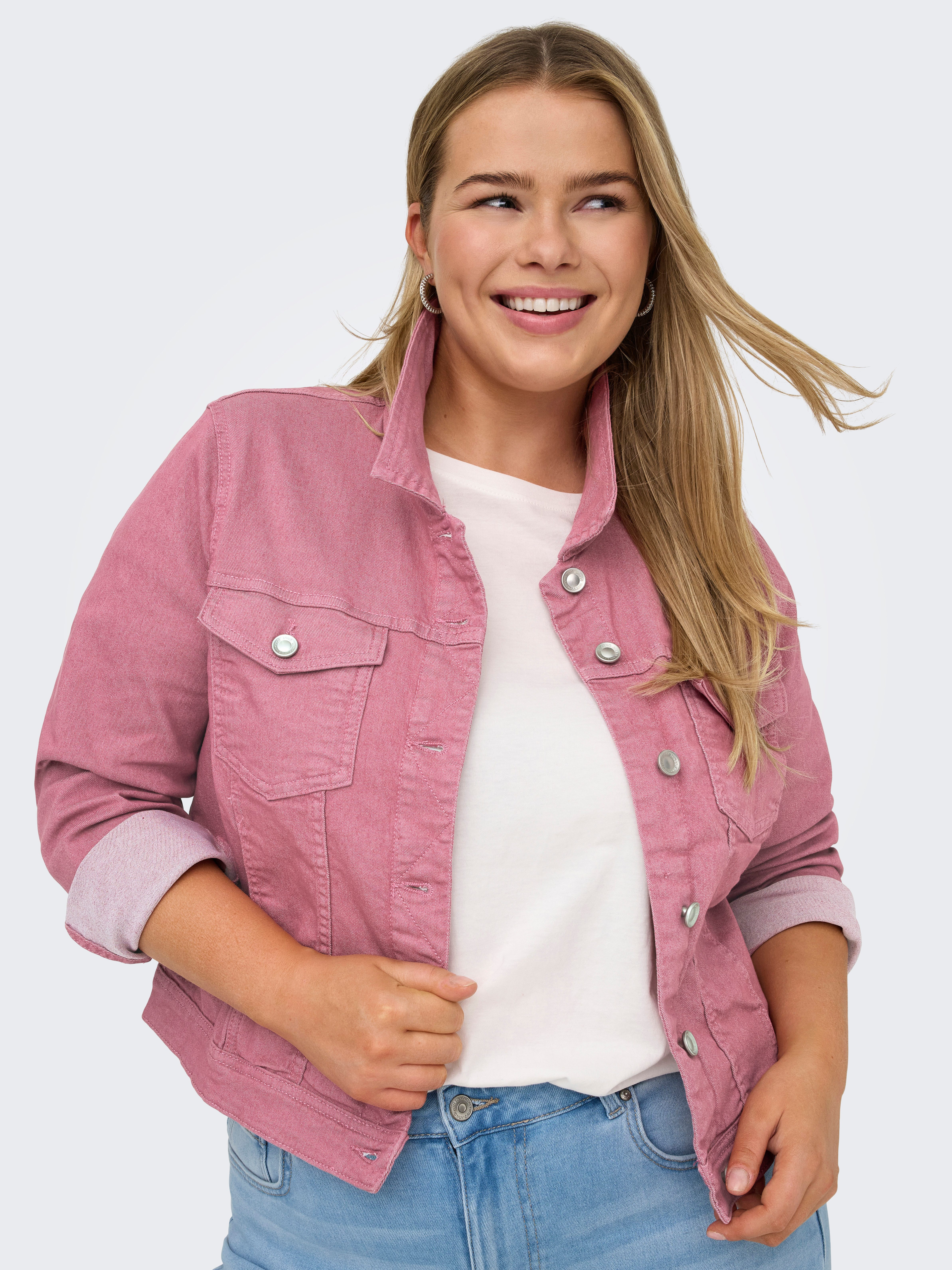 ONLY CARMAKOMA Jeansjack CARWESPA COLOUR DENIM JACKET DNM