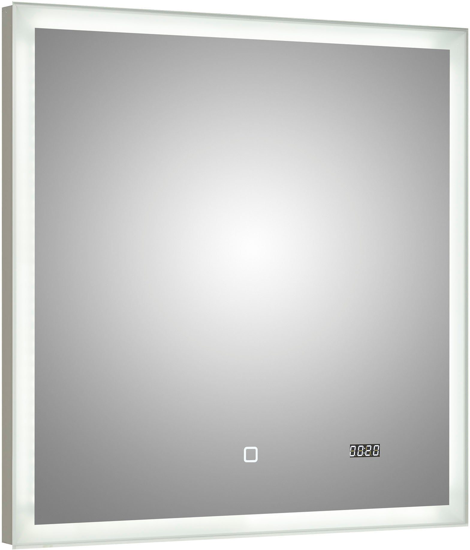 Saphir Badkamerserie Quickset 5-delig, keramieken opzetwasbak met led-spiegel Halfhoge kast, onderkast, hangend kastje, inclusief deurdemper, 6 deuren (7-delig)