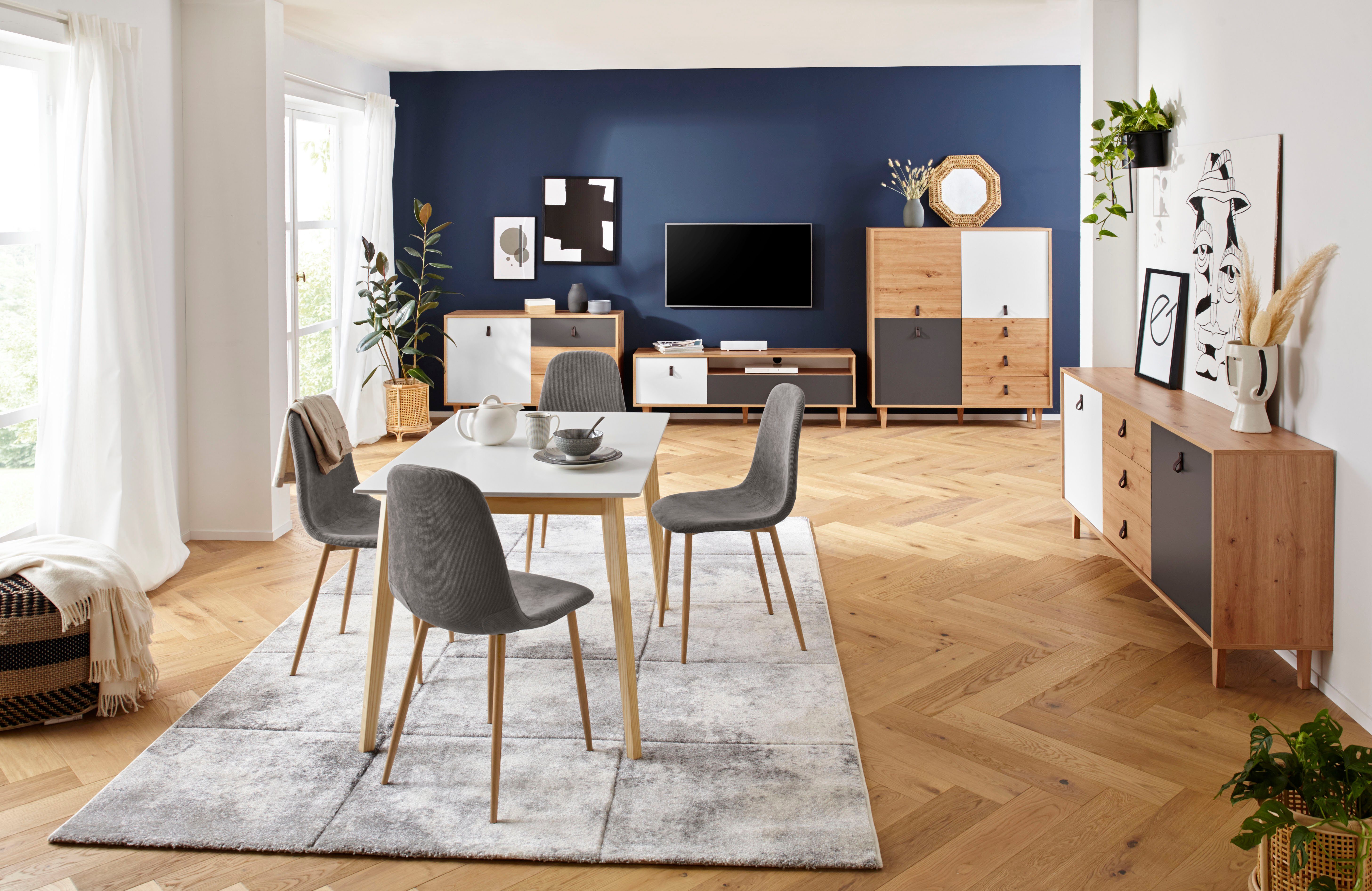 Homexperts Dressoir BRISTOL , breedte 120 cm of 180 cm, met massieve eiken poten