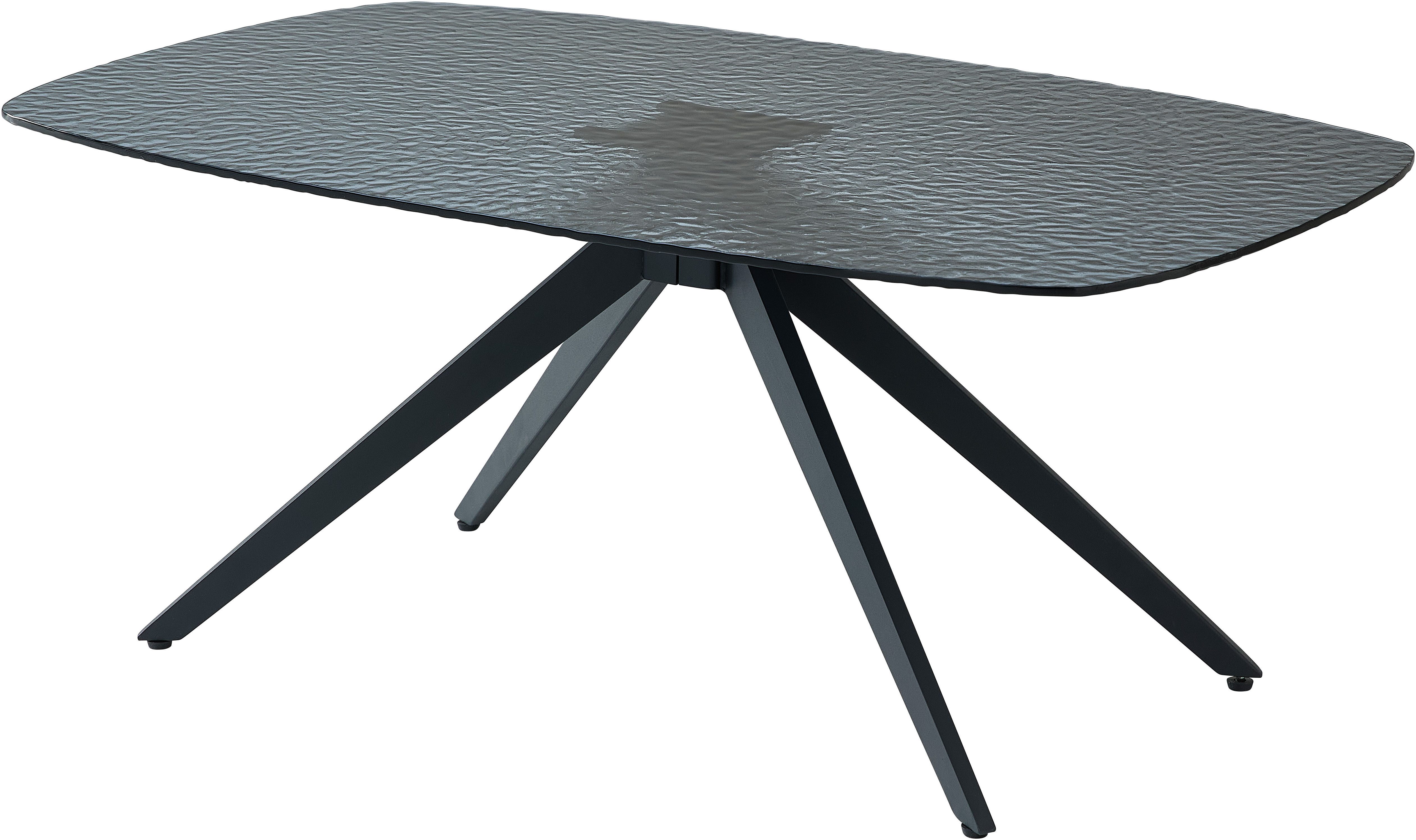 Stolkom Salontafel Elias glazen tafel zwart, salontafel BxHxD 110x44x70 cm Veiligheidsglas breukveilig, glasplaat watergolf zwart getint