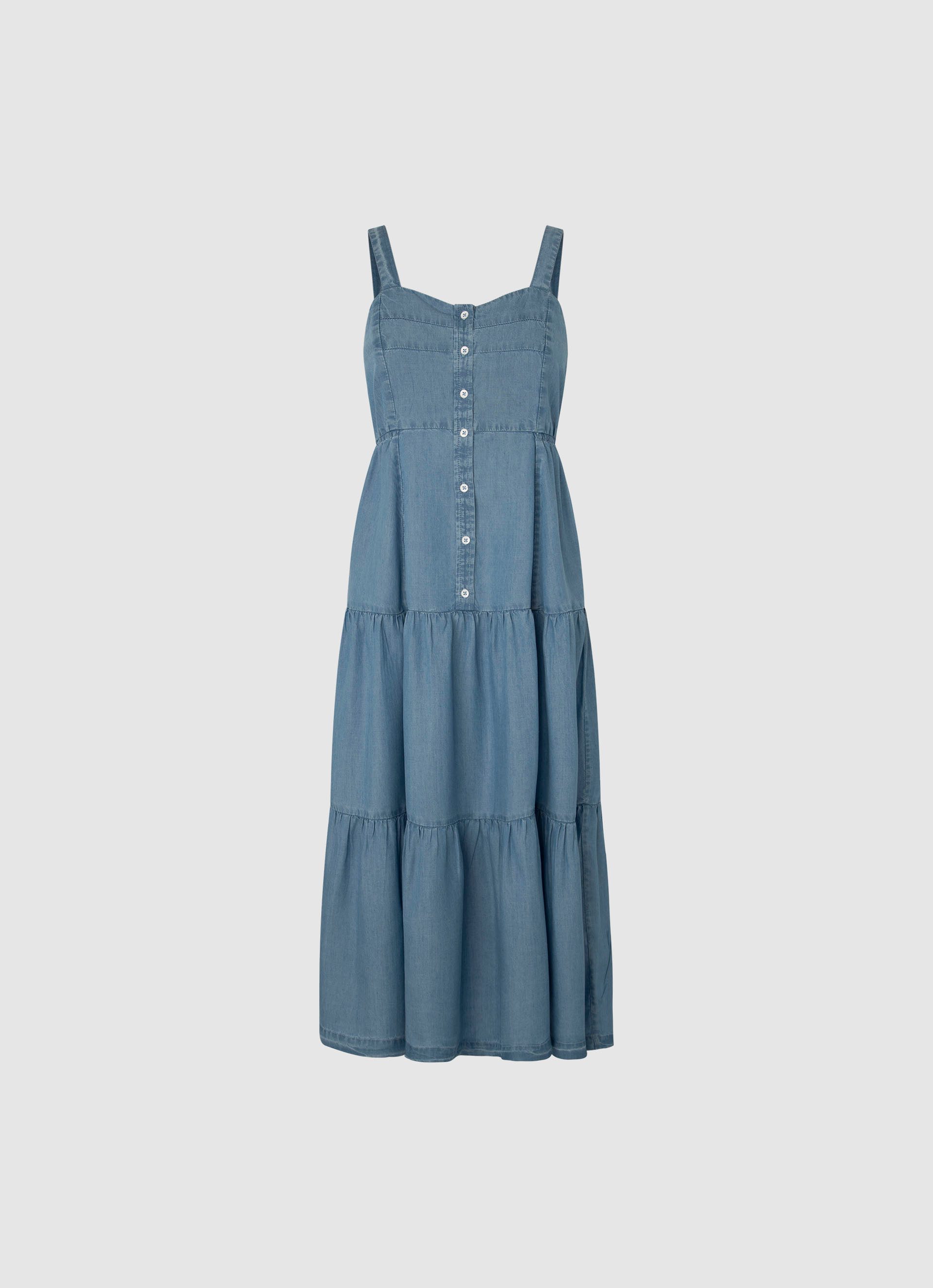 Pepe Jeans Zomerjurk EDITH in jeanslook, van zomerse kwaliteit