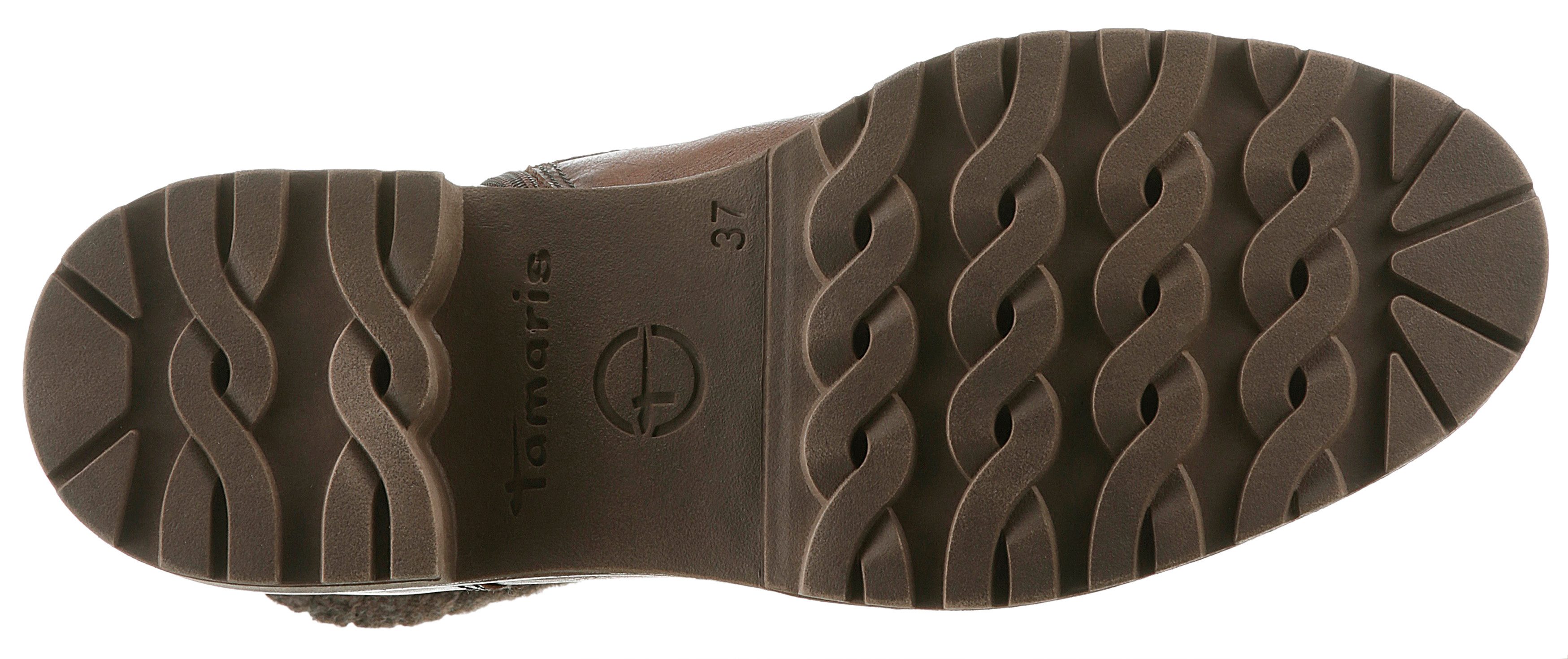 Tamaris Winterlaarzen blokhak, veterschoenen, winter enkellaars met duo tex-uitrusting