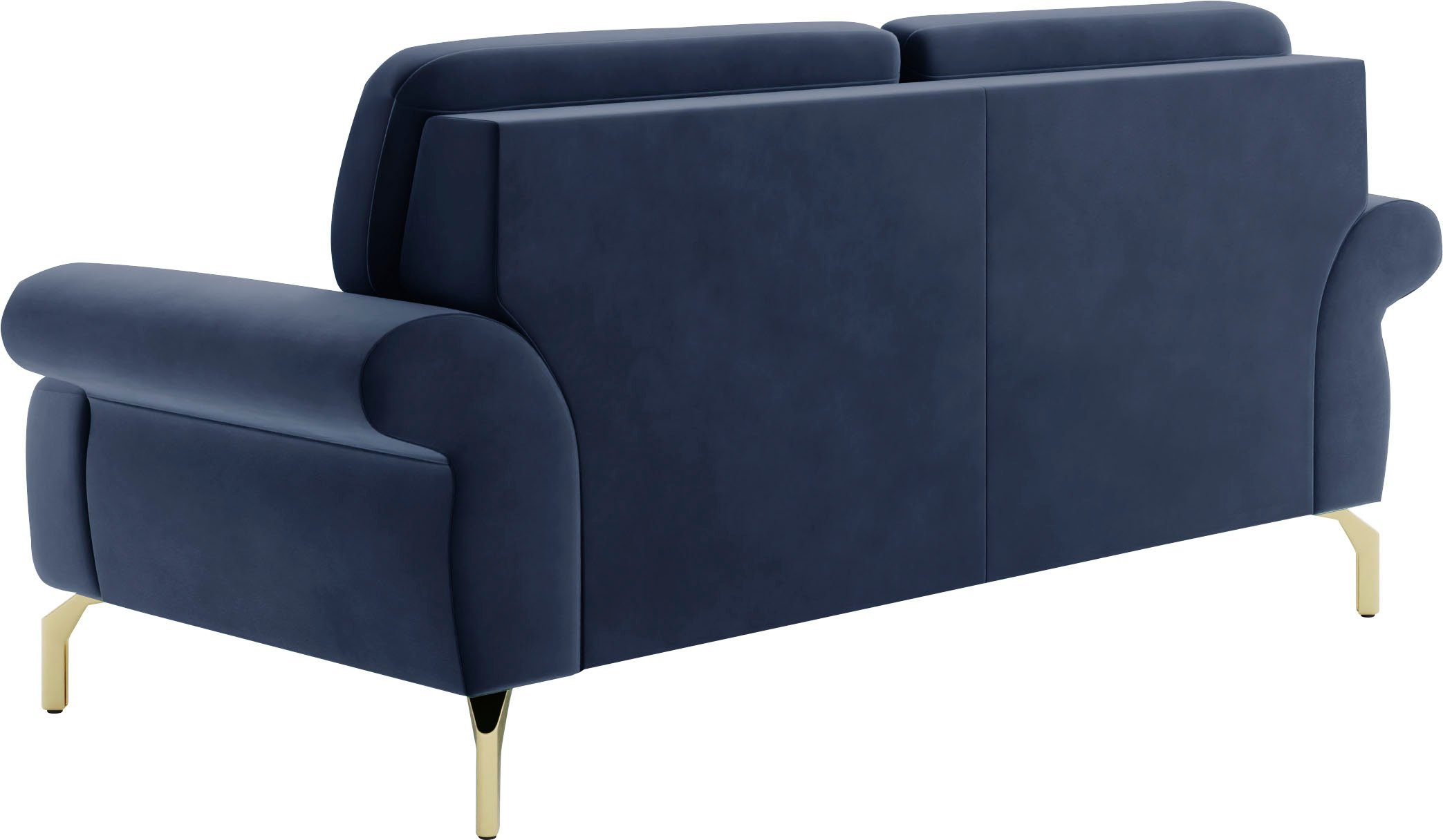 sit&more 2-zitsbank Orient 1 incl. 2 sierkussens met strassteentjes, goudkleurige metalen poten