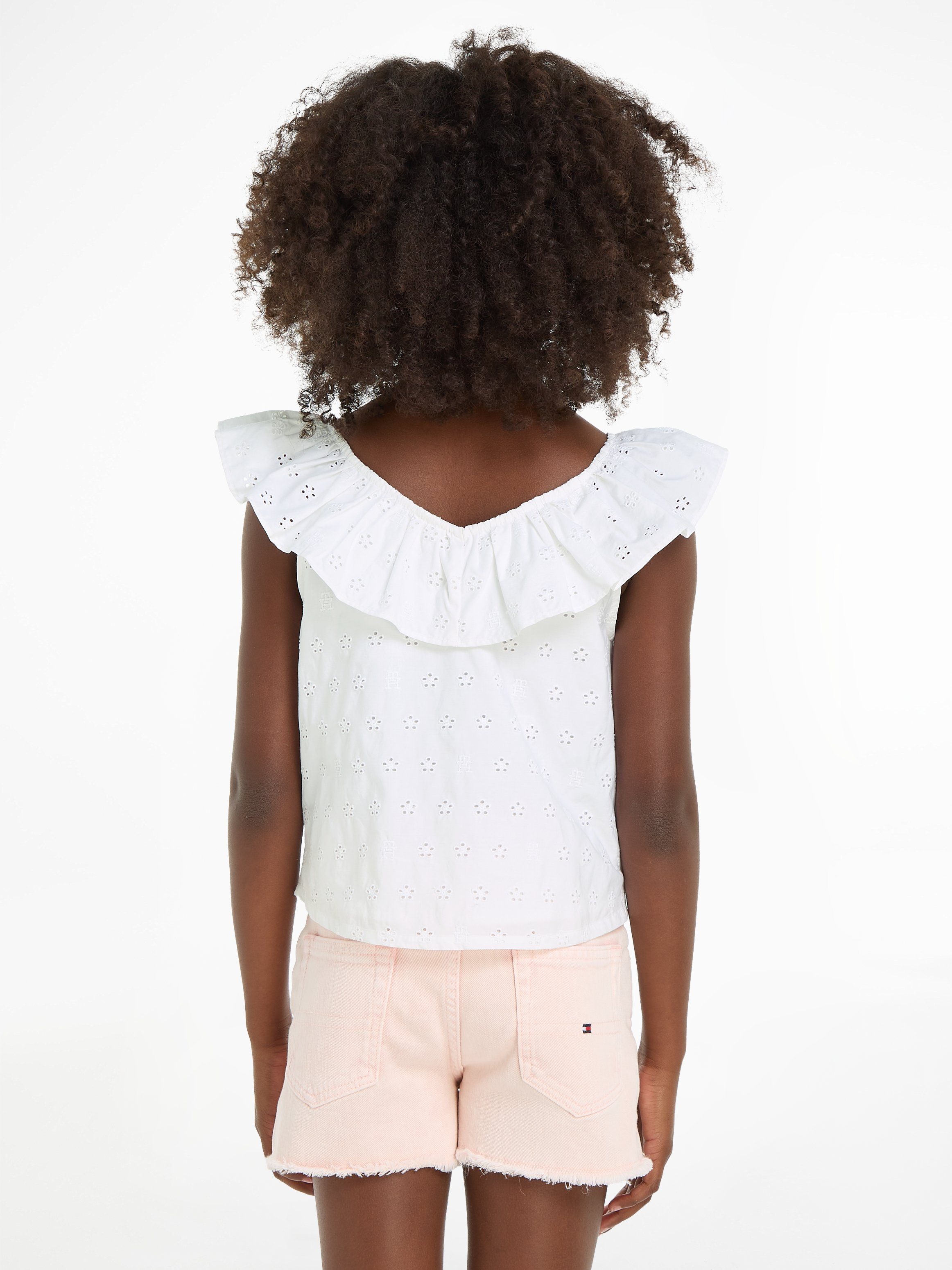 Tommy Hilfiger Babydollshirt BRODERIE ANGLAISE FRILL TOP