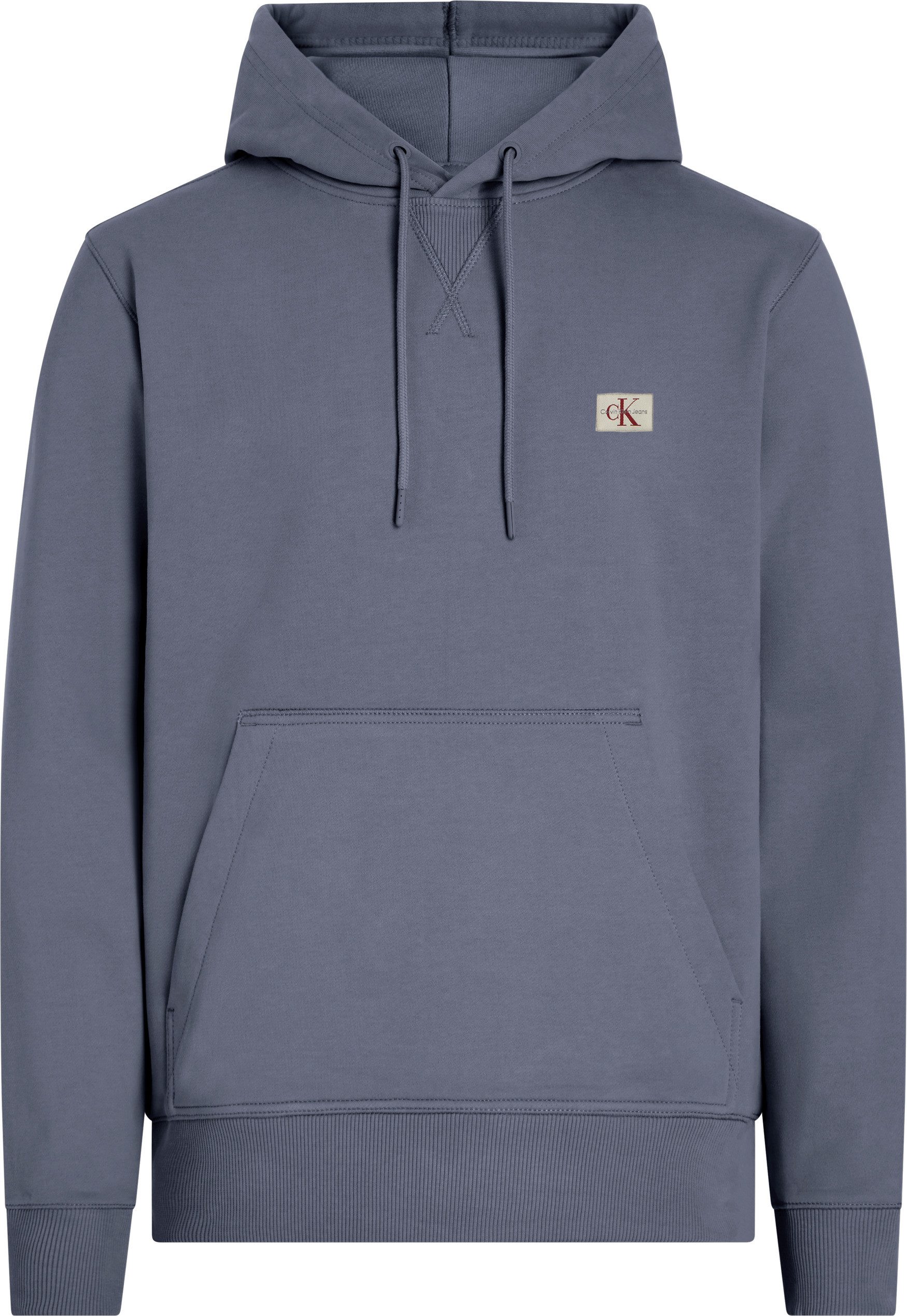 Calvin Klein Sweatshirt WOVEN LABEL HOODIE Kangoeroezak, logoborduring